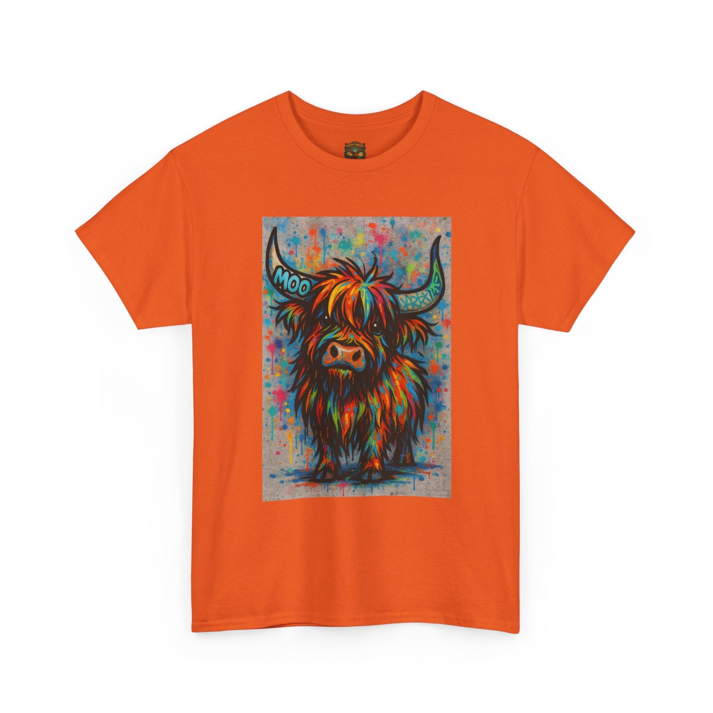 Psychedelic Highland Cow T-Shirt | Retro Rainbow Cow Art 8