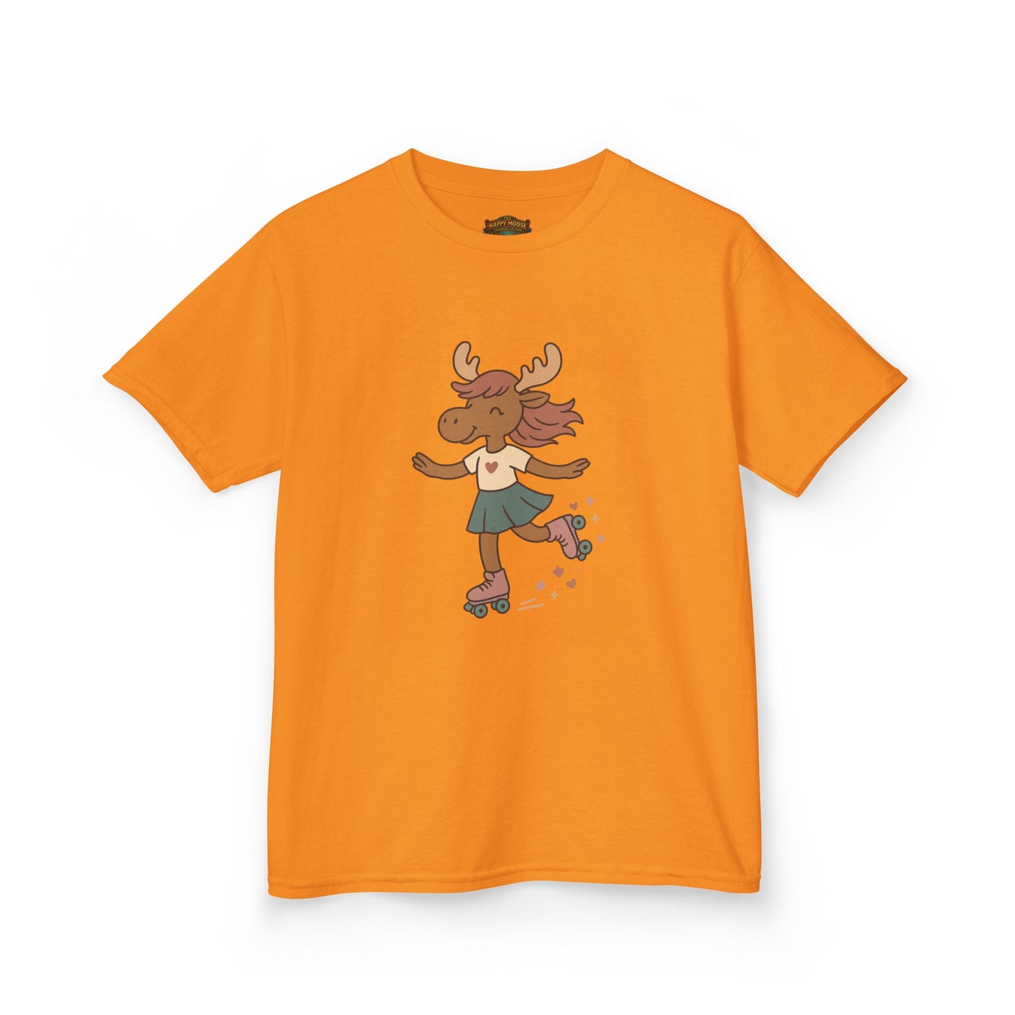 Kids Tee — Cute Roller-Skating Moose Girl Graphic