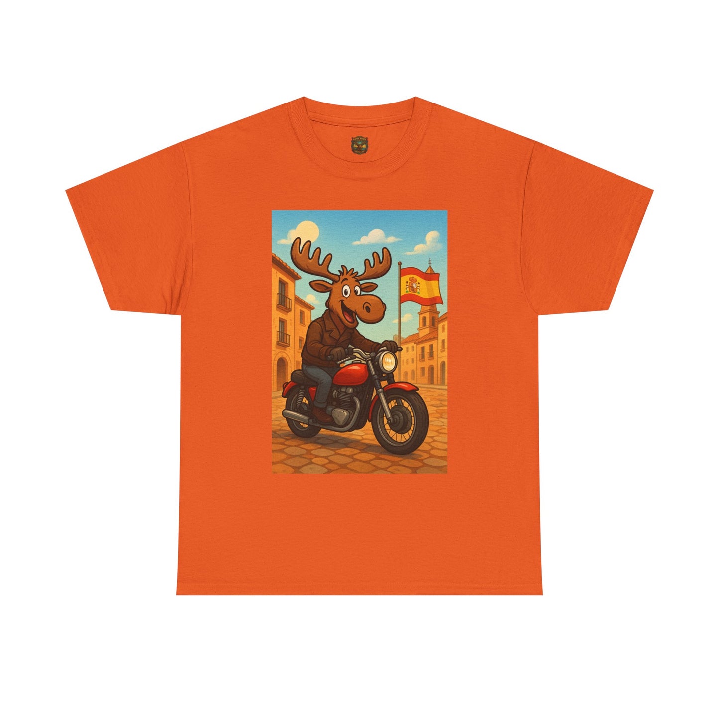 Happy Moose on a Motorcycle T-Shirt | Vintage Biker Animal Tee