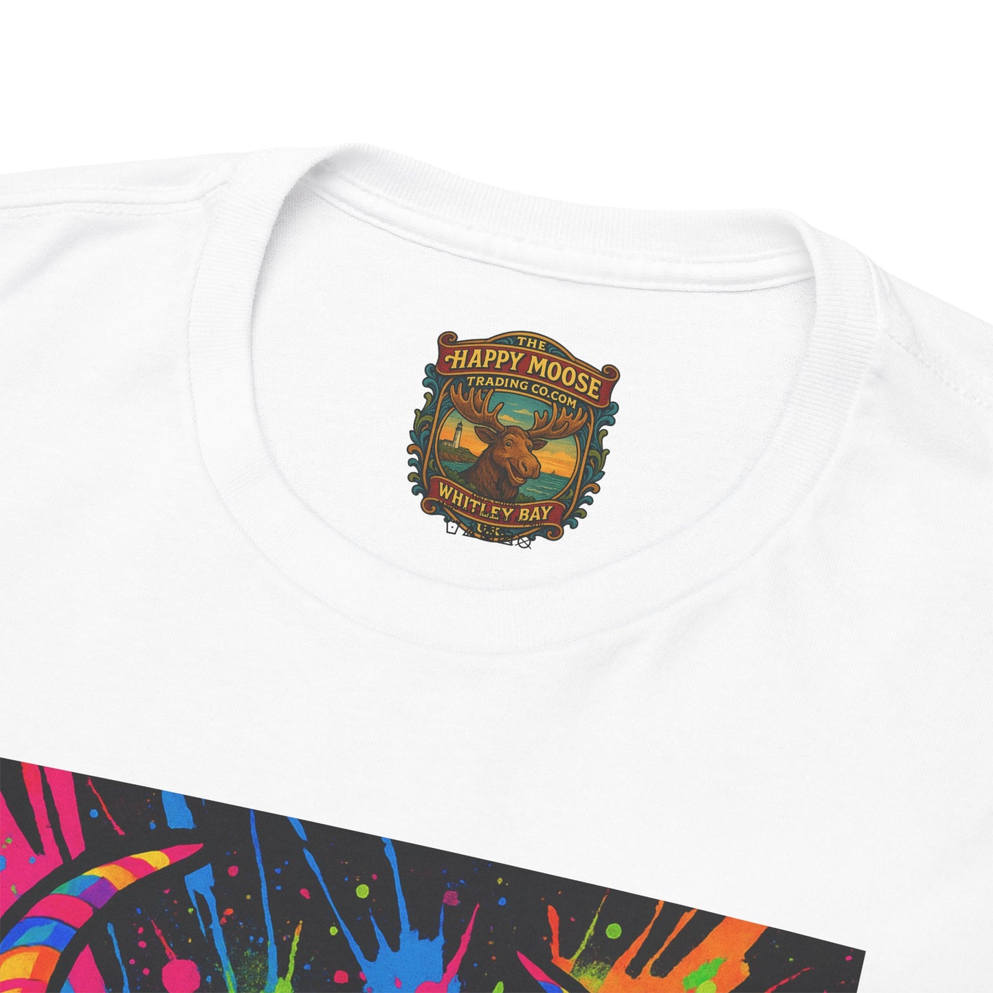 Psycadelic Highland Cow T-Shirt | Retro Rainbow Cow Art 1