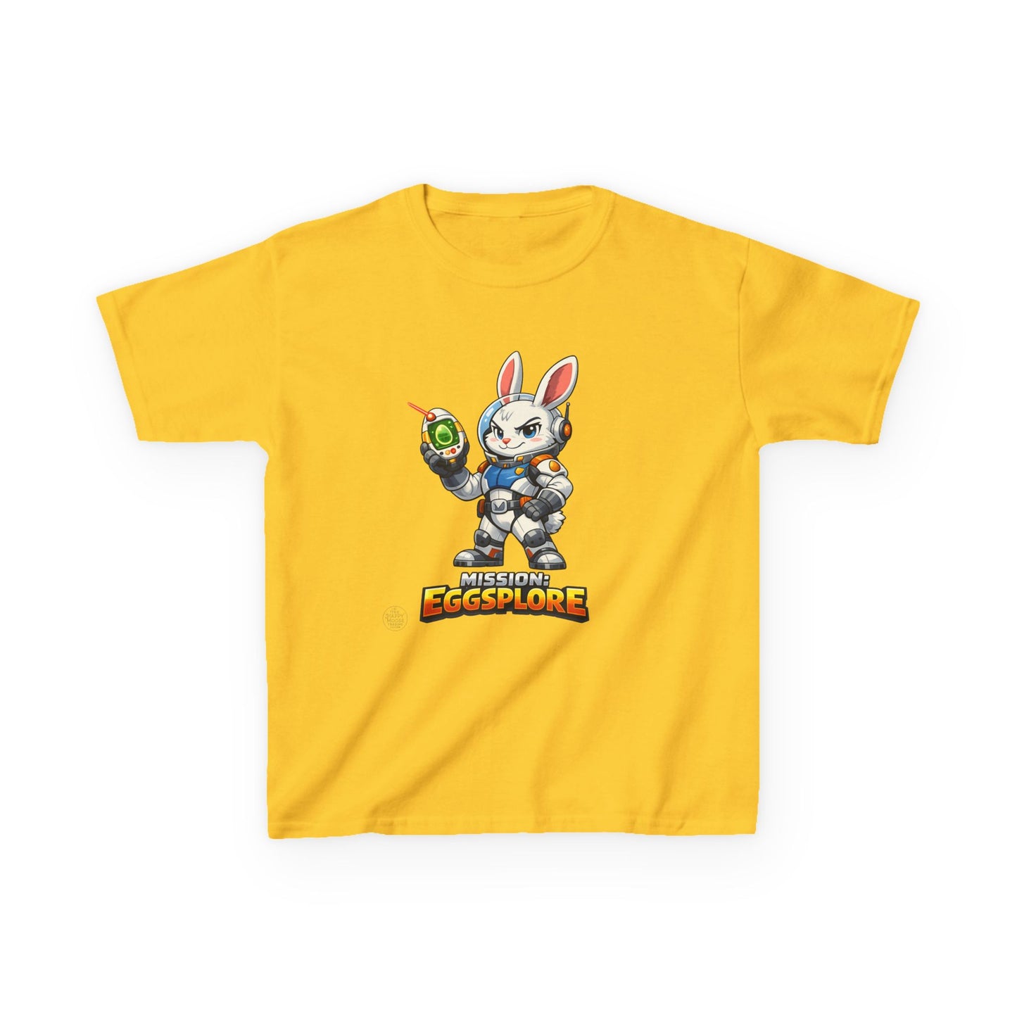 Kids Tee — 'Eggsplore' Bunny Space Explorer Graphic Shirt