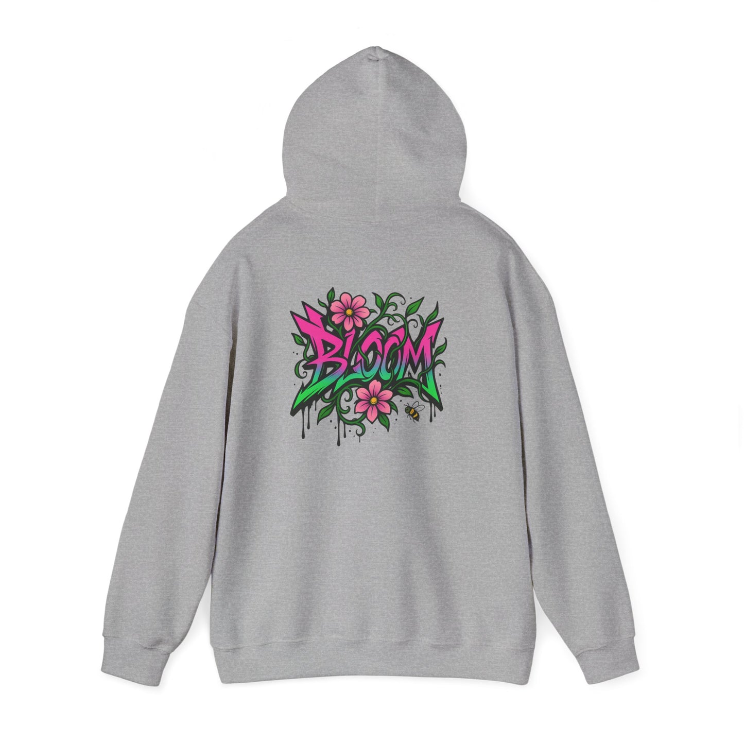 Bloom Floral Graffiti Hoodie — Women's Urban Streetwear Flower Graphic Hooded Sweatshirt