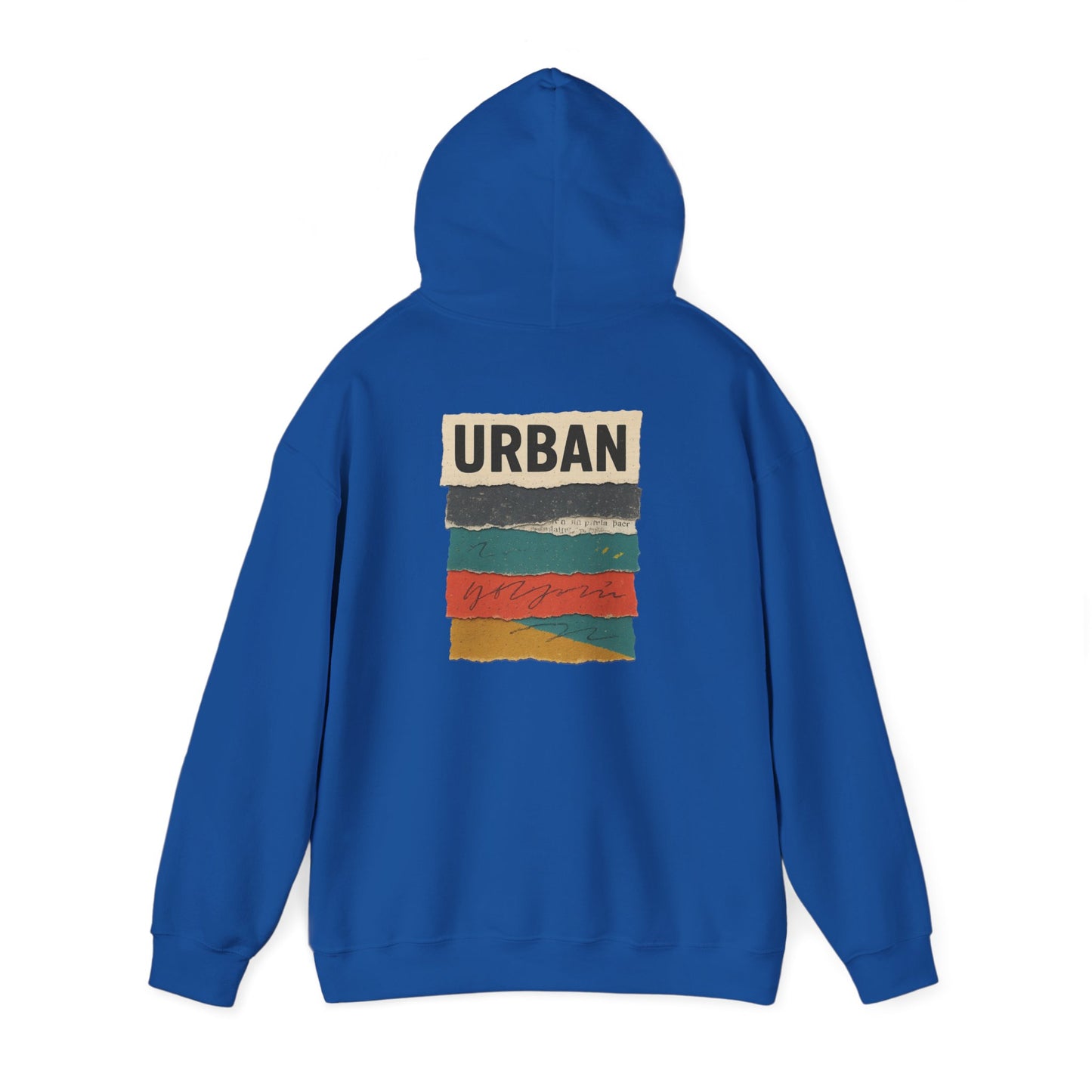 Hoodie — Retro 'Urban' Striped Vintage Paint-Texture Pullover