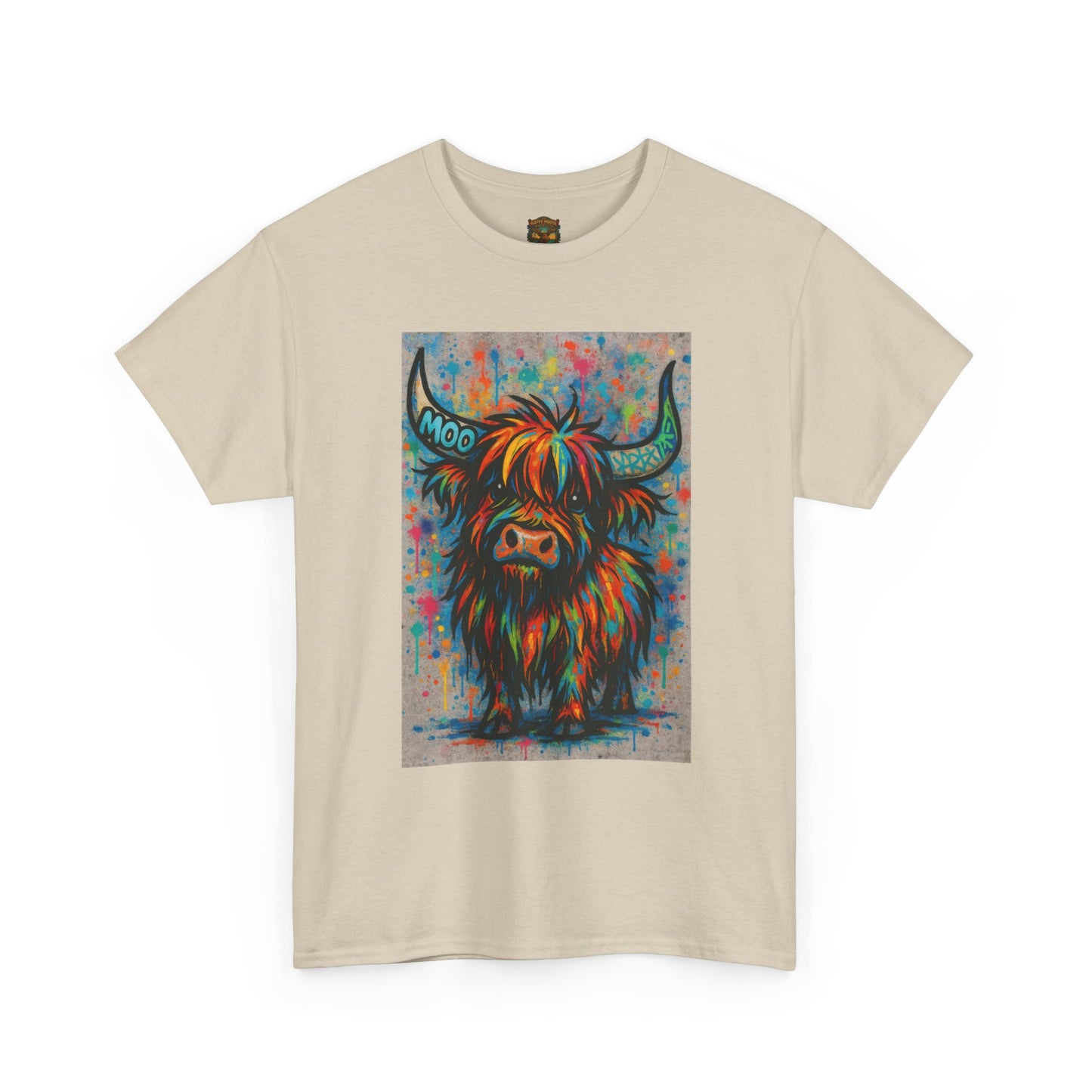 Psychedelic Highland Cow T-Shirt | Retro Rainbow Cow Art 8