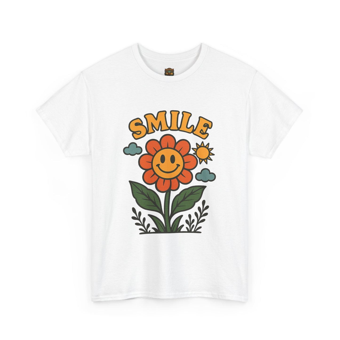 Smile With The Flowers T-Shirt | Floral Typography Tee