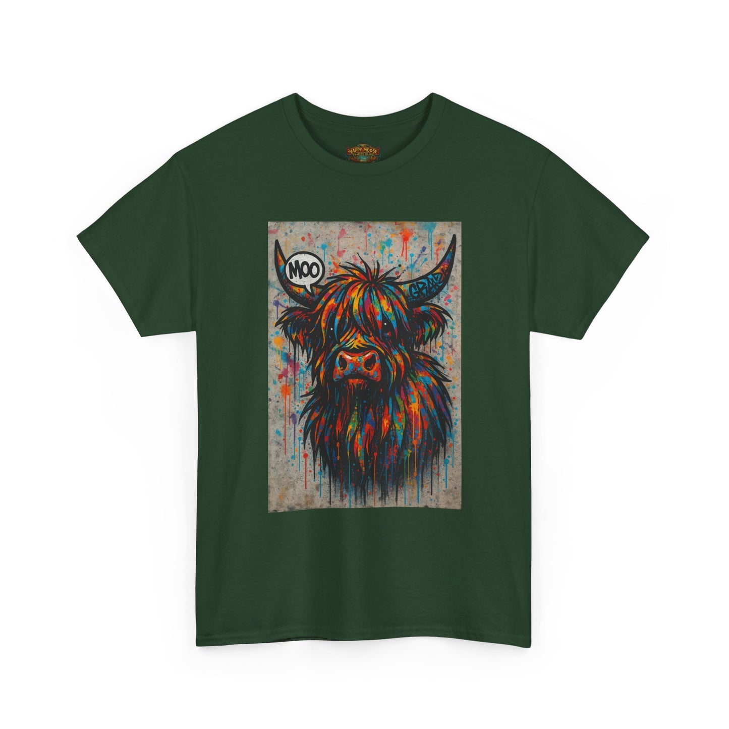 Psychedelic Highland Cow T-Shirt | Retro Rainbow Cow Art 7