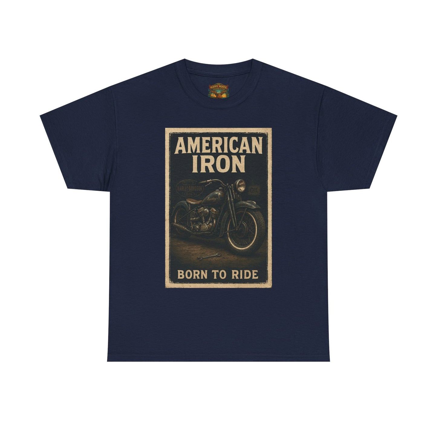 American Iron motorcycle poster Tee | Born to Ride vintage biker graphic T-Shirt