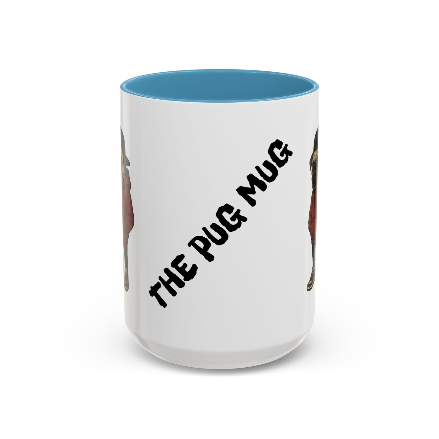 The Pug Mug Accent Coffee Mug — Cute Pug Cartoon Gift (11/15oz)