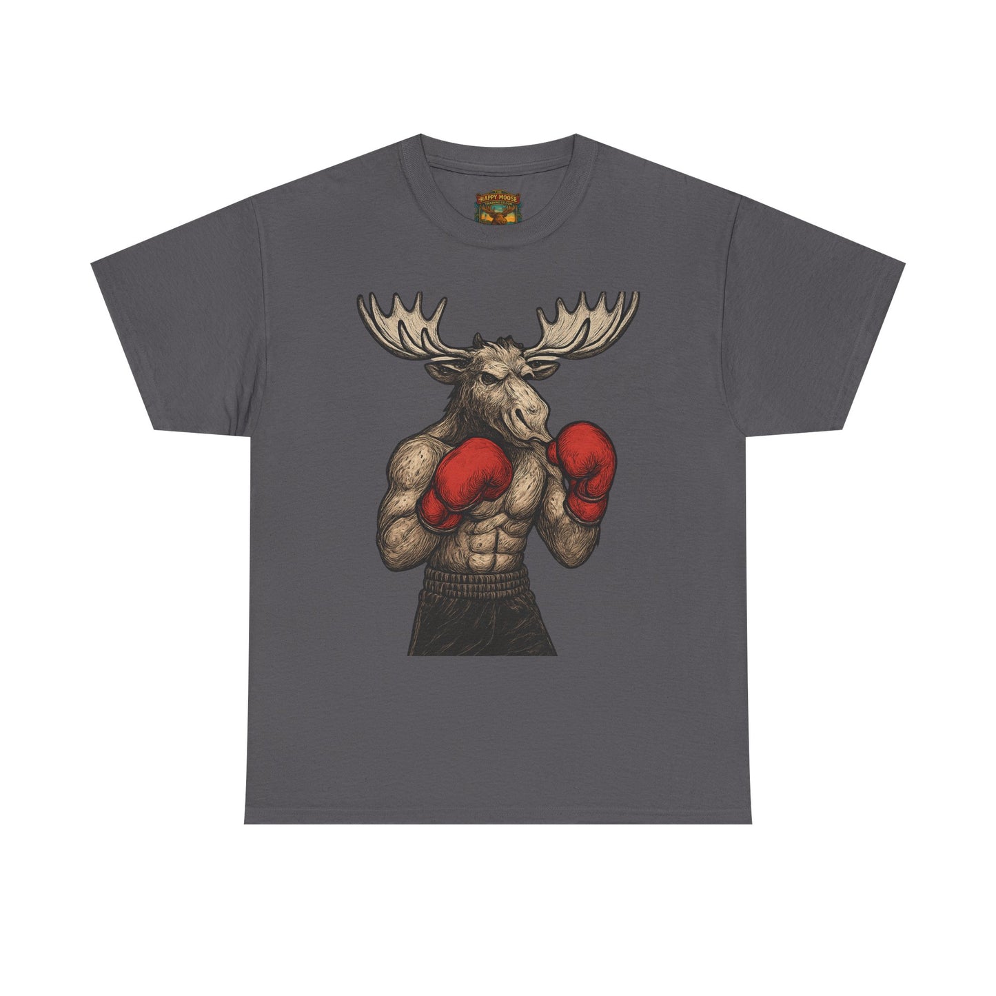 Boxing Moose T‑Shirt — Funny Wildlife Gym Tee for Men & Women