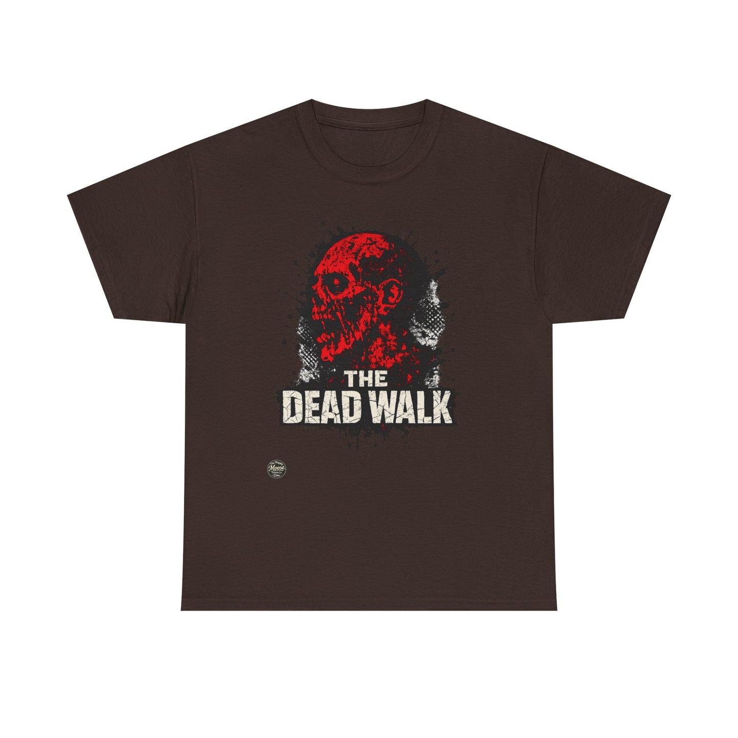 The Dead Walk Horror T-Shirt — Red Zombie Skull Graphic Tee