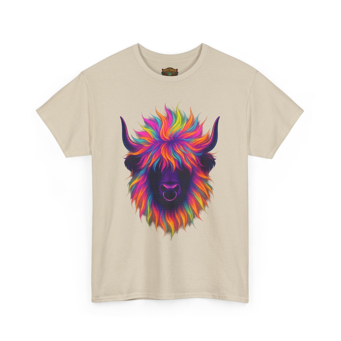 Colorful Highland Cow T-Shirt — Vibrant Rainbow Yak Graphic Tee