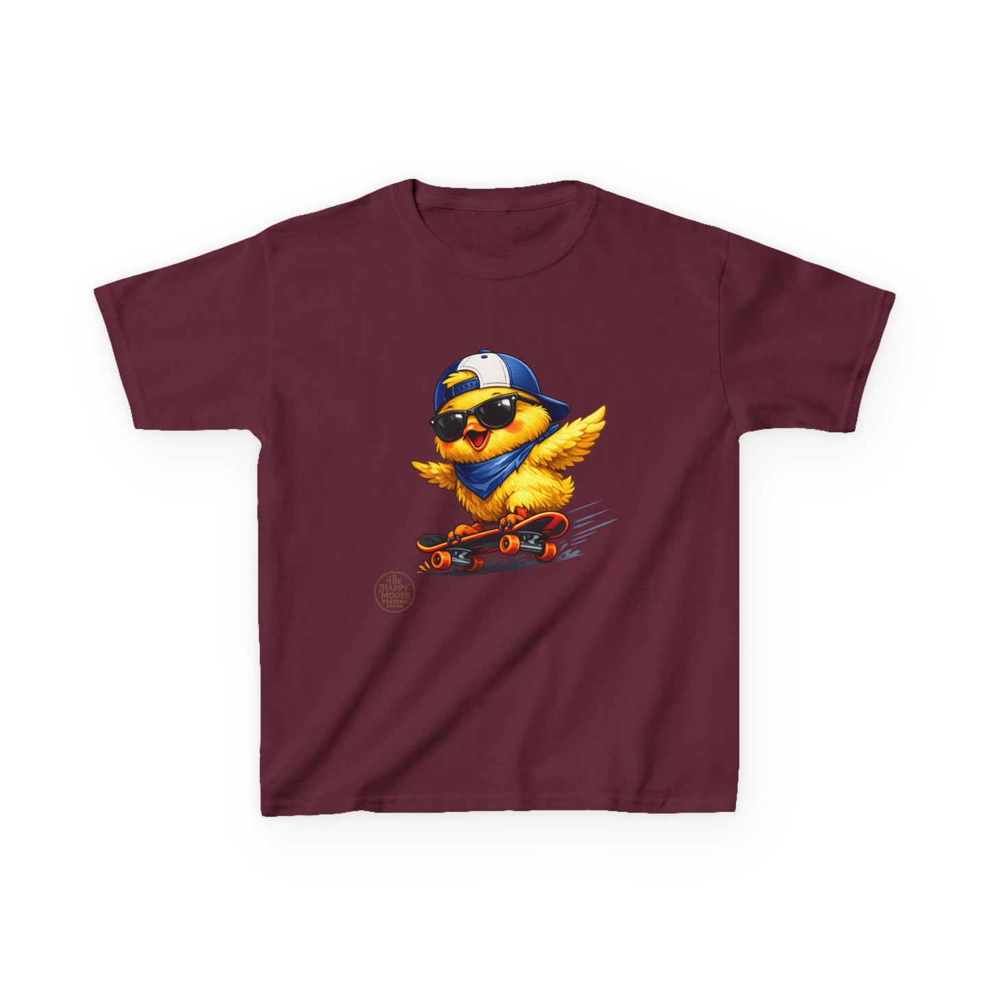 Skateboard Chick Kids T‑Shirt — Cool Sunglasses Duck Skateboard Graphic Tee