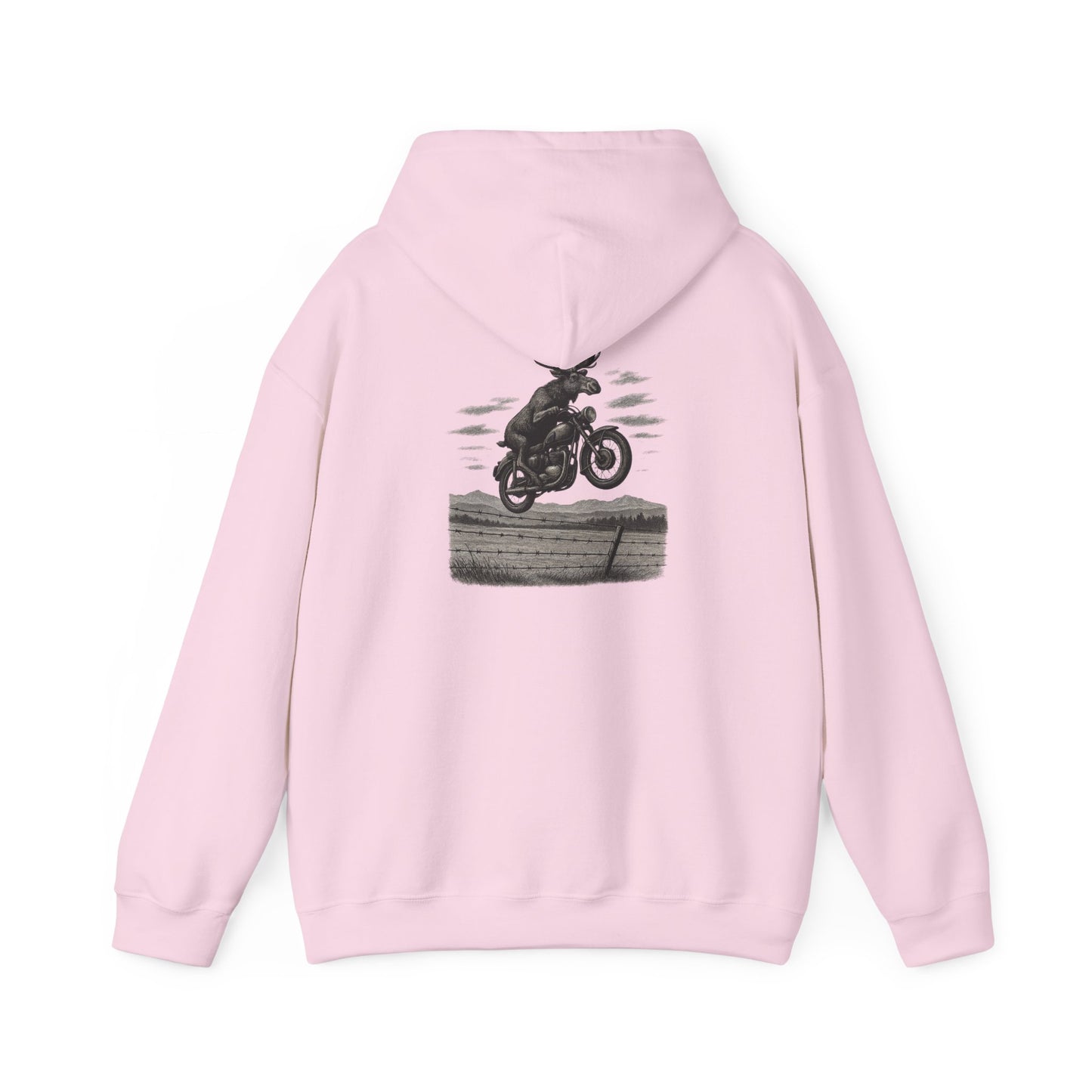 Great Moose Escape Hoodie - Vintage Biker Graphic Sweatshirt