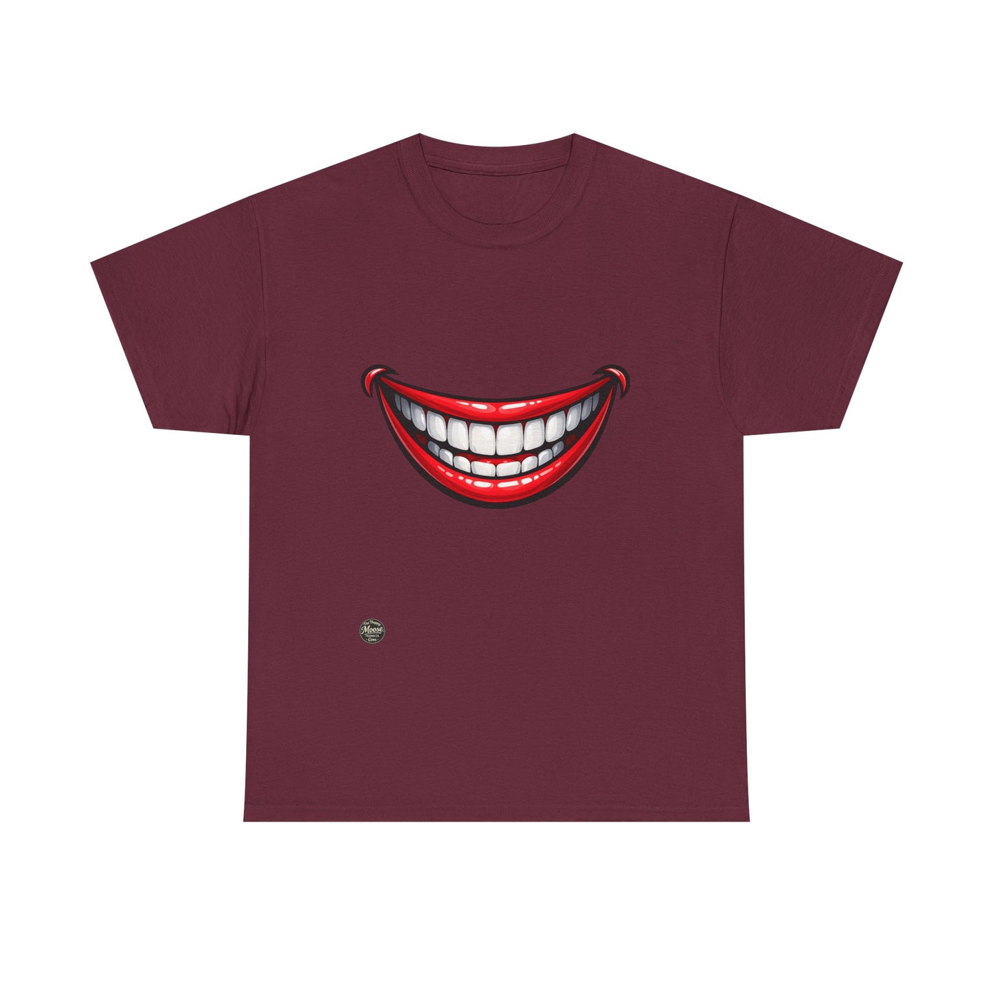 Smiling Joker Mouth Tee — Funny Red Grin Graphic T-Shirt