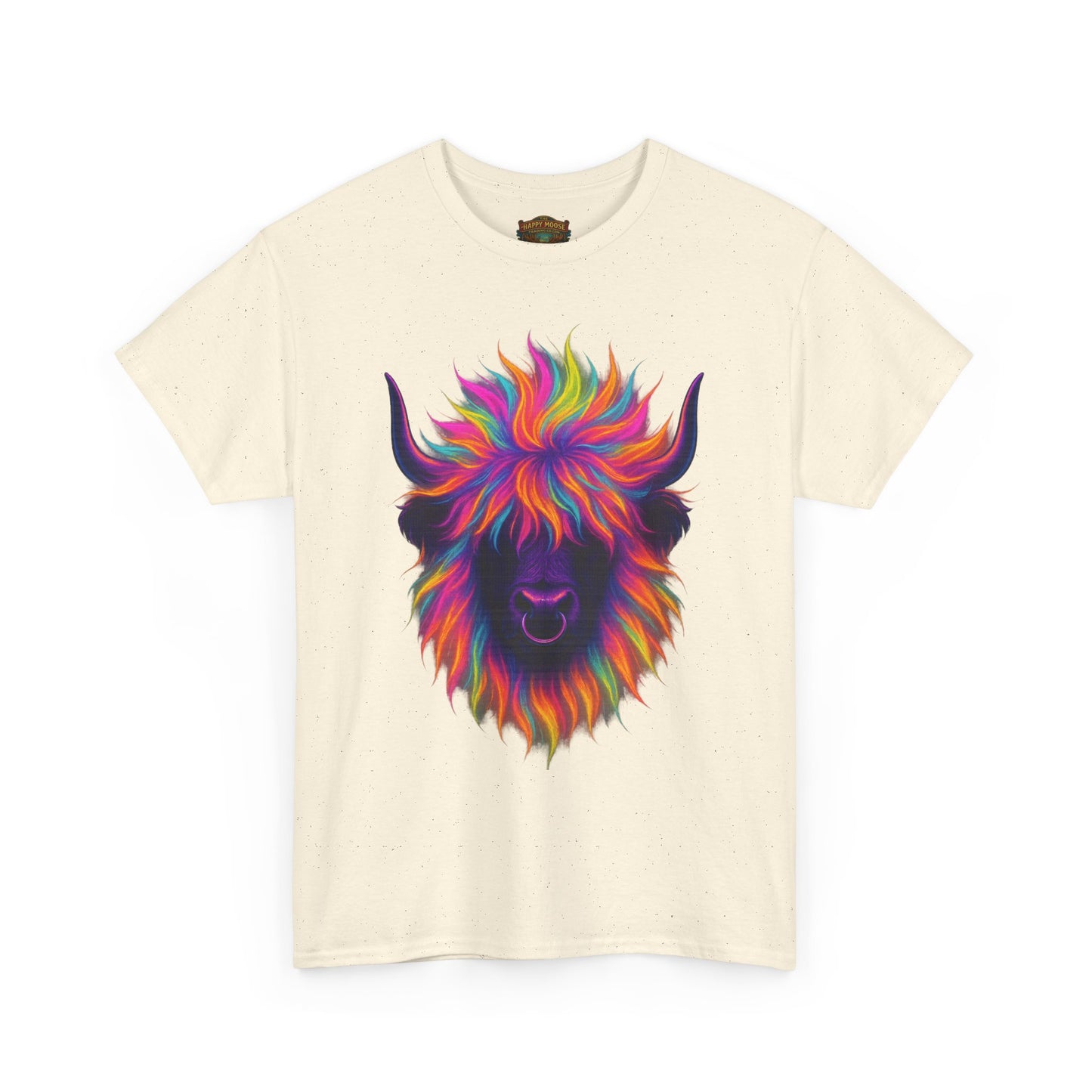 Colorful Highland Cow T-Shirt — Vibrant Rainbow Yak Graphic Tee