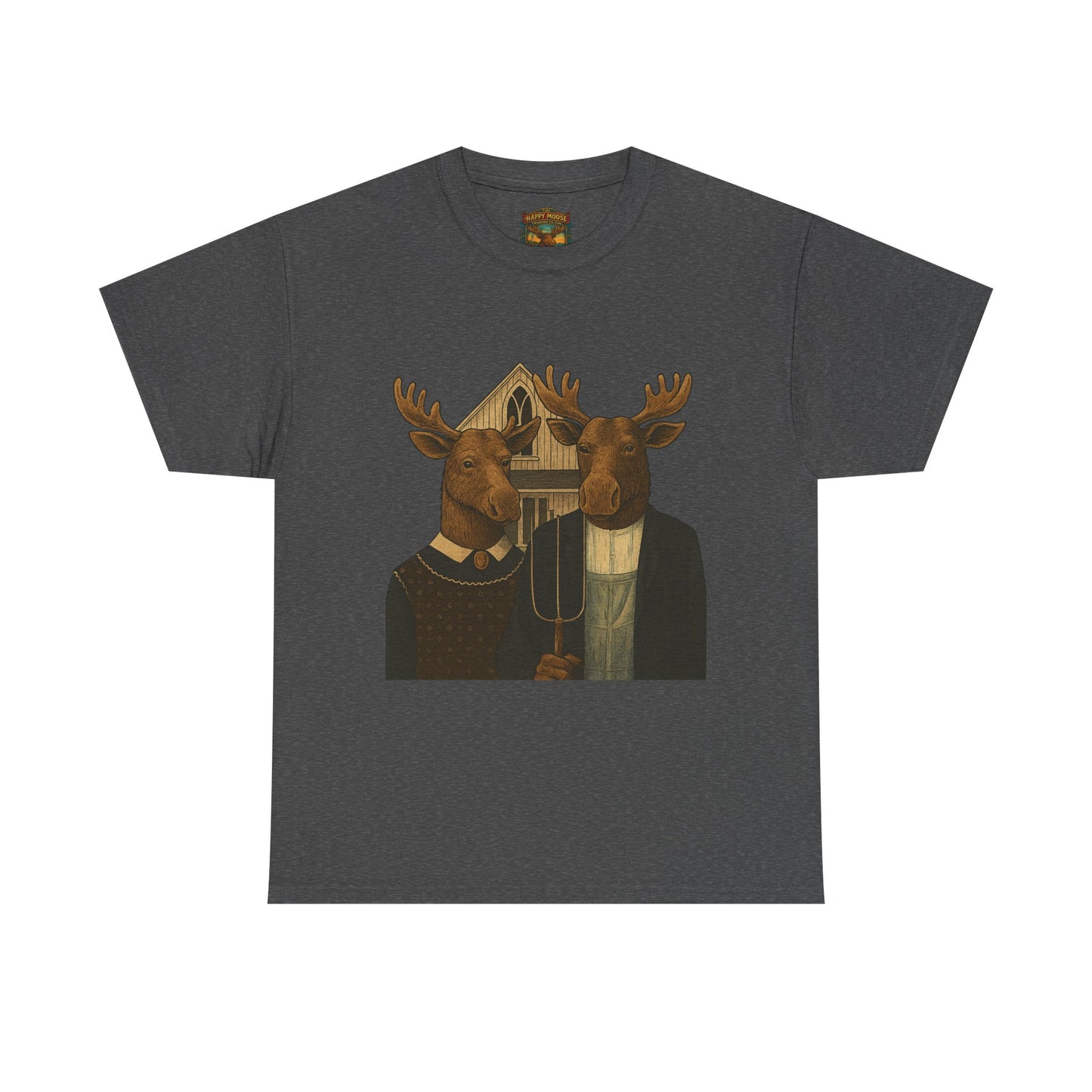 Moose Portrait T-Shirt — Vintage Animal Couple Graphic Tee