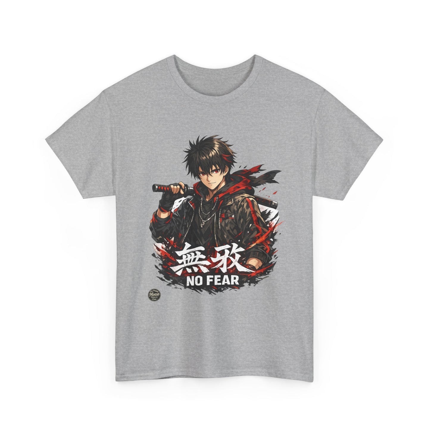 Anime Samurai 'No Fear' T-Shirt — Kanji Graphic Tee #E007