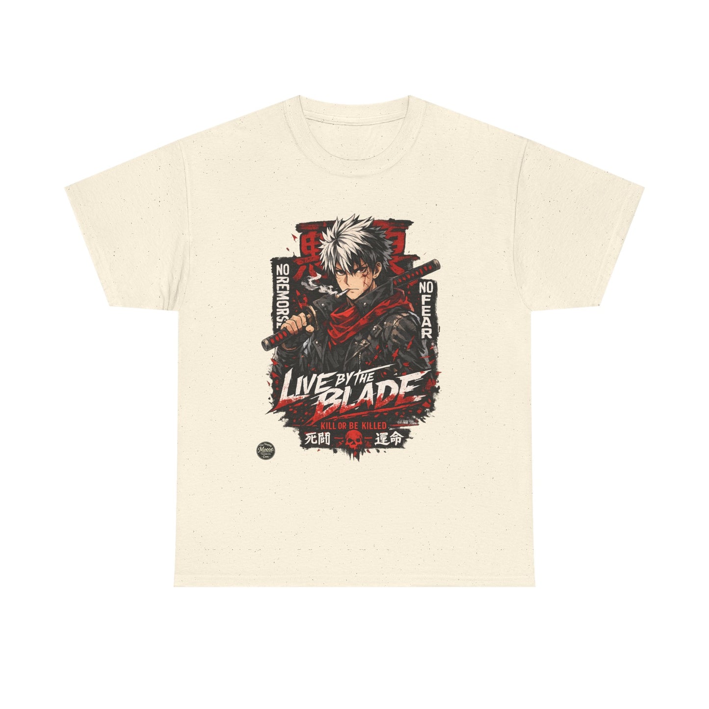 Live by the Blade Anime Tee — Samurai Sword Graphic T-Shirt #E003