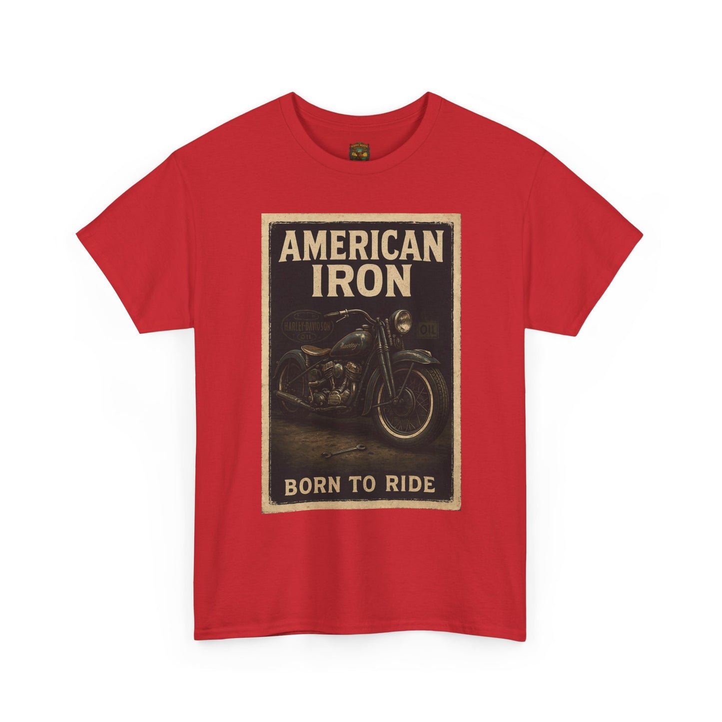 American Iron motorcycle poster Tee | Born to Ride vintage biker graphic T-Shirt