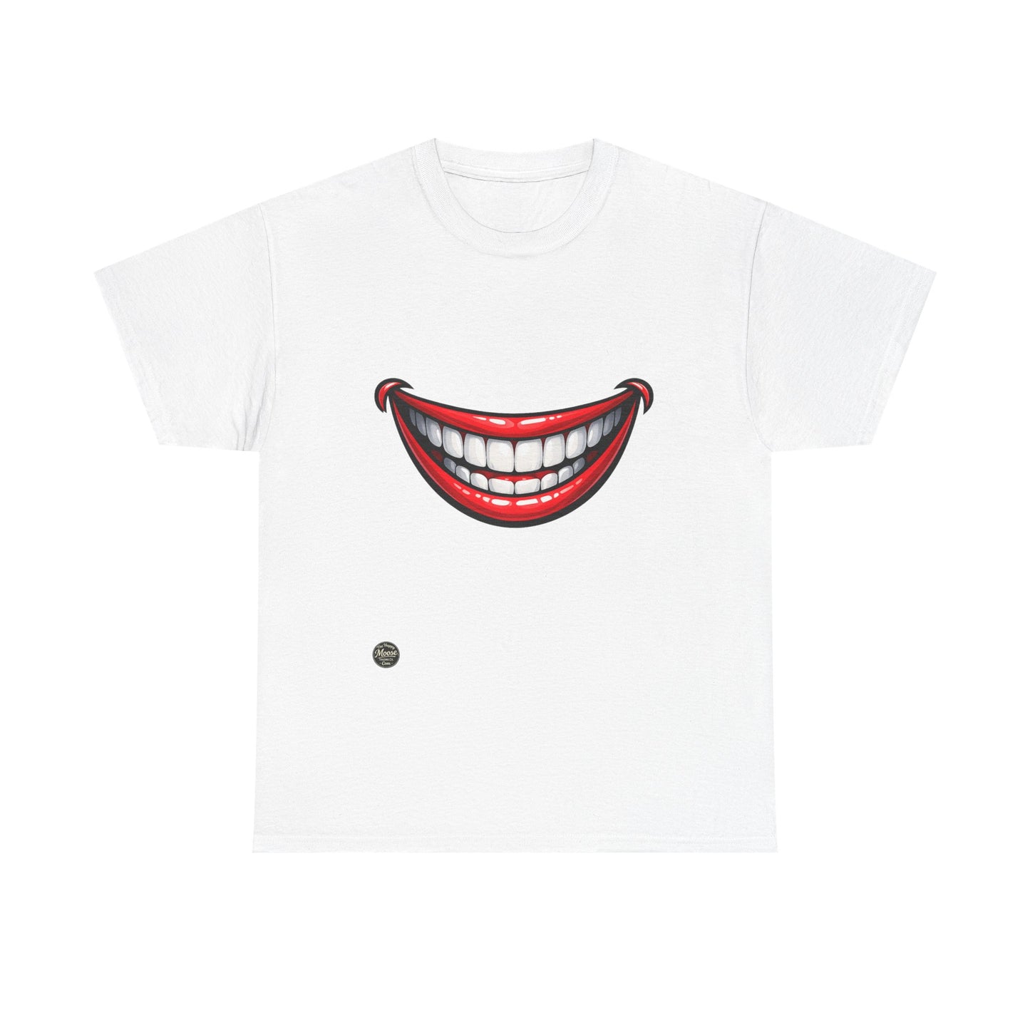 Smiling Joker Mouth Tee — Funny Red Grin Graphic T-Shirt