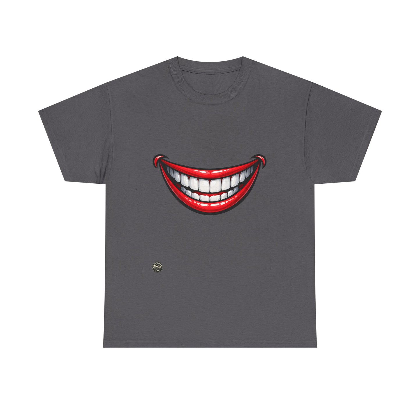 Smiling Joker Mouth Tee — Funny Red Grin Graphic T-Shirt