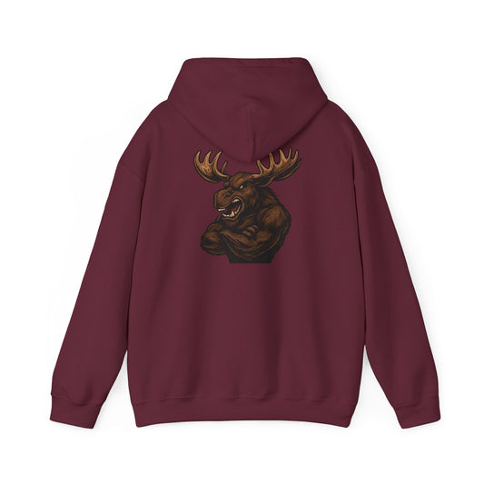 Ferocious Moose Head Graphic Hoodie — Bold Wilderness Outdoor Pullover