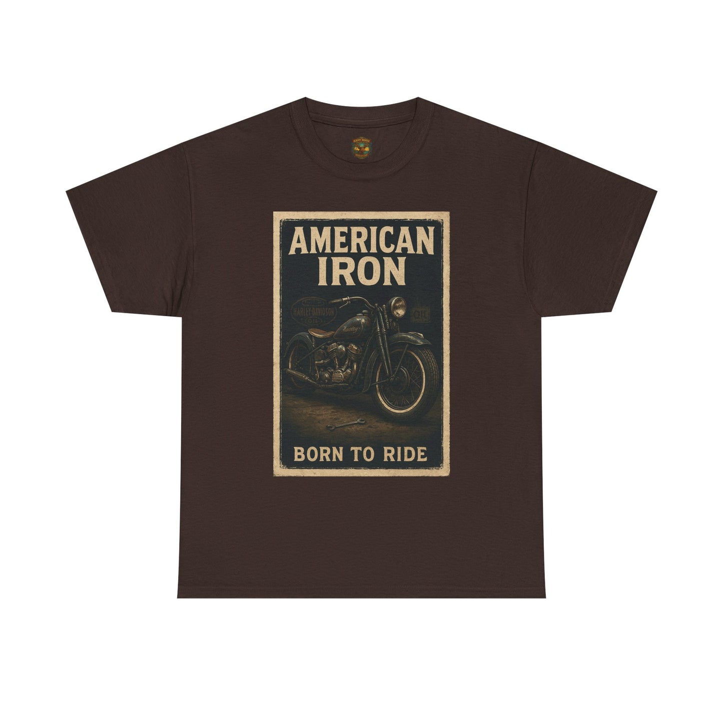 American Iron motorcycle poster Tee | Born to Ride vintage biker graphic T-Shirt