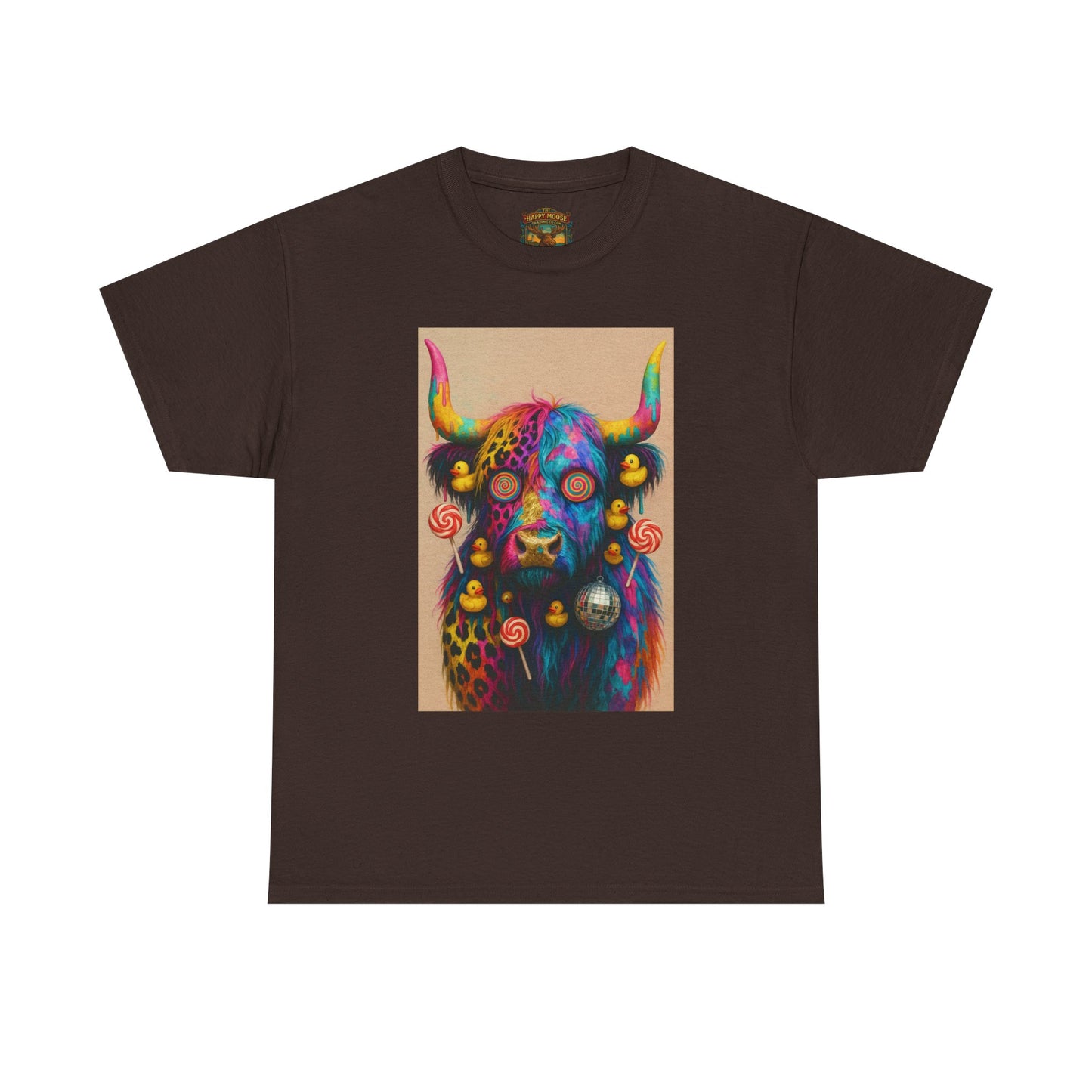 Psychedelic Highland Cow T-Shirt | Retro Rainbow Cow Art 6