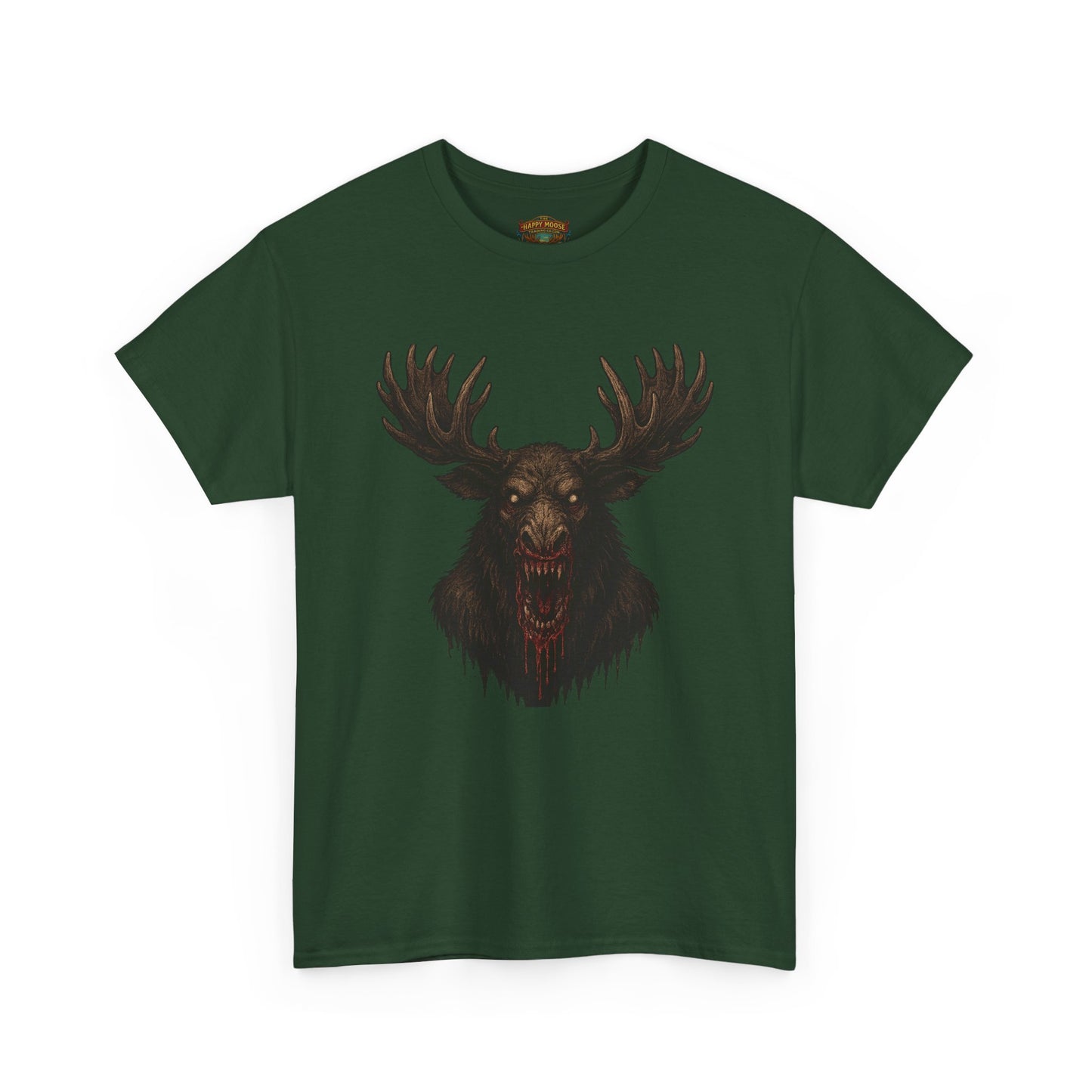 Moose Skull Graphic Tee — Dark Forest Horror Antler Shirt