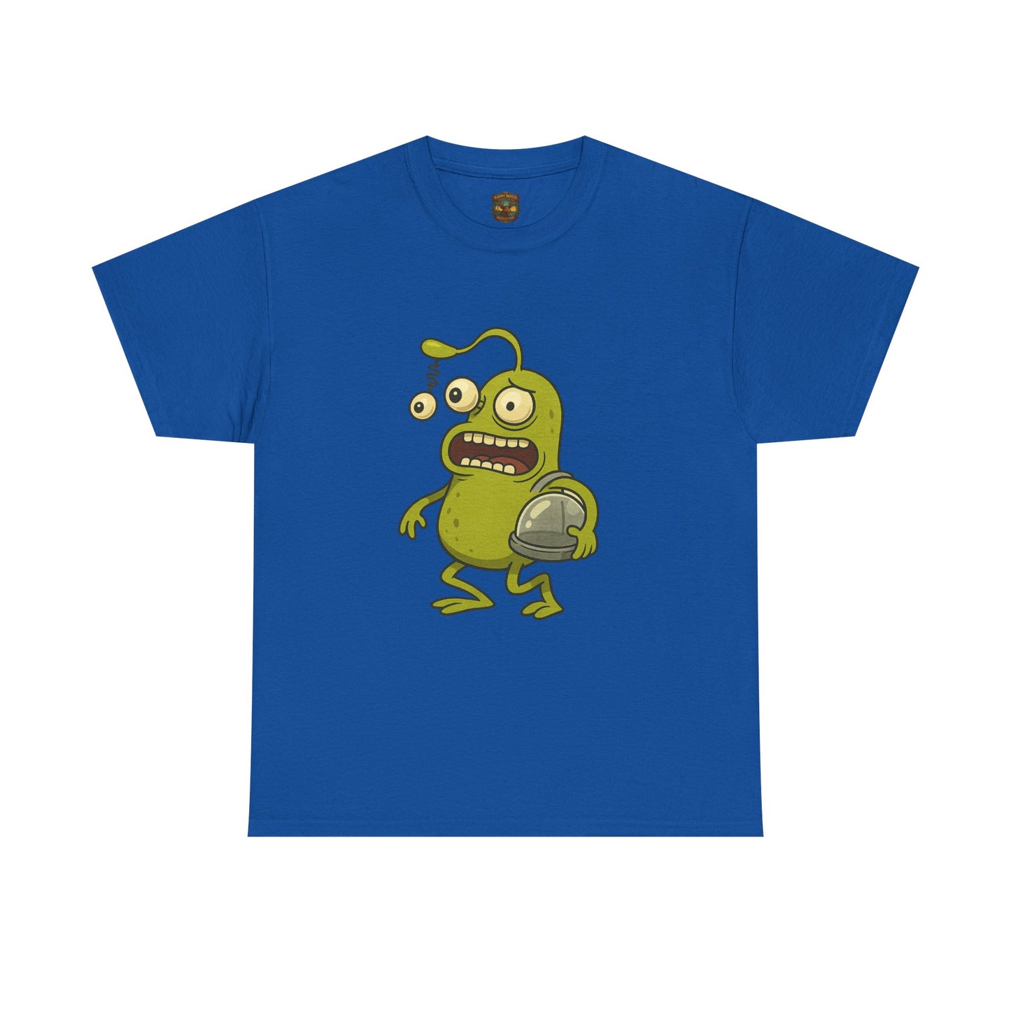 Green Alien Cartoon Tee | Funny Space Monster Illustration B