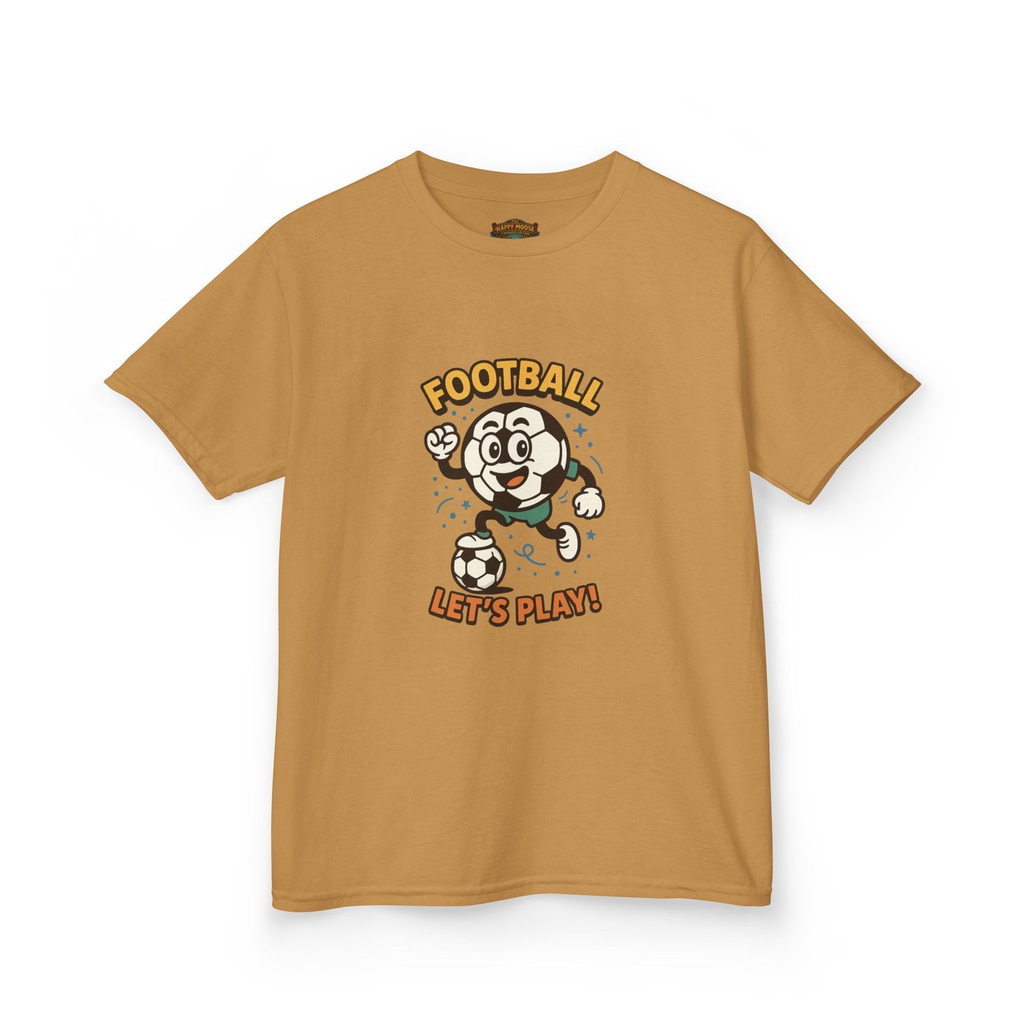 Kids Football Tee — "Football Let's Play" Retro Cartoon Soccer Shirt