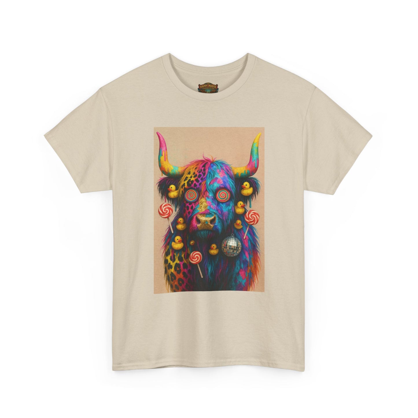 Psychedelic Highland Cow T-Shirt | Retro Rainbow Cow Art 6
