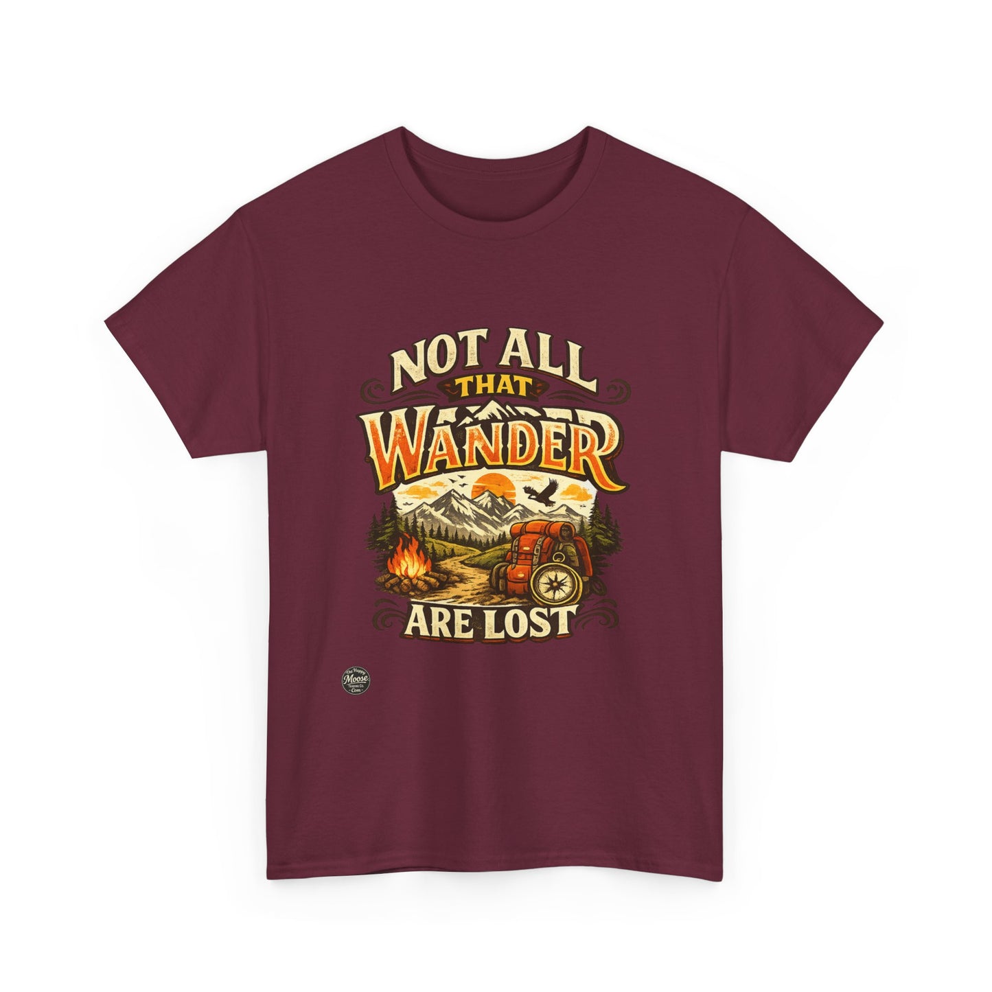 Wander Camper T‑Shirt — "Not All That Wander Are Lost" Adventure Tee