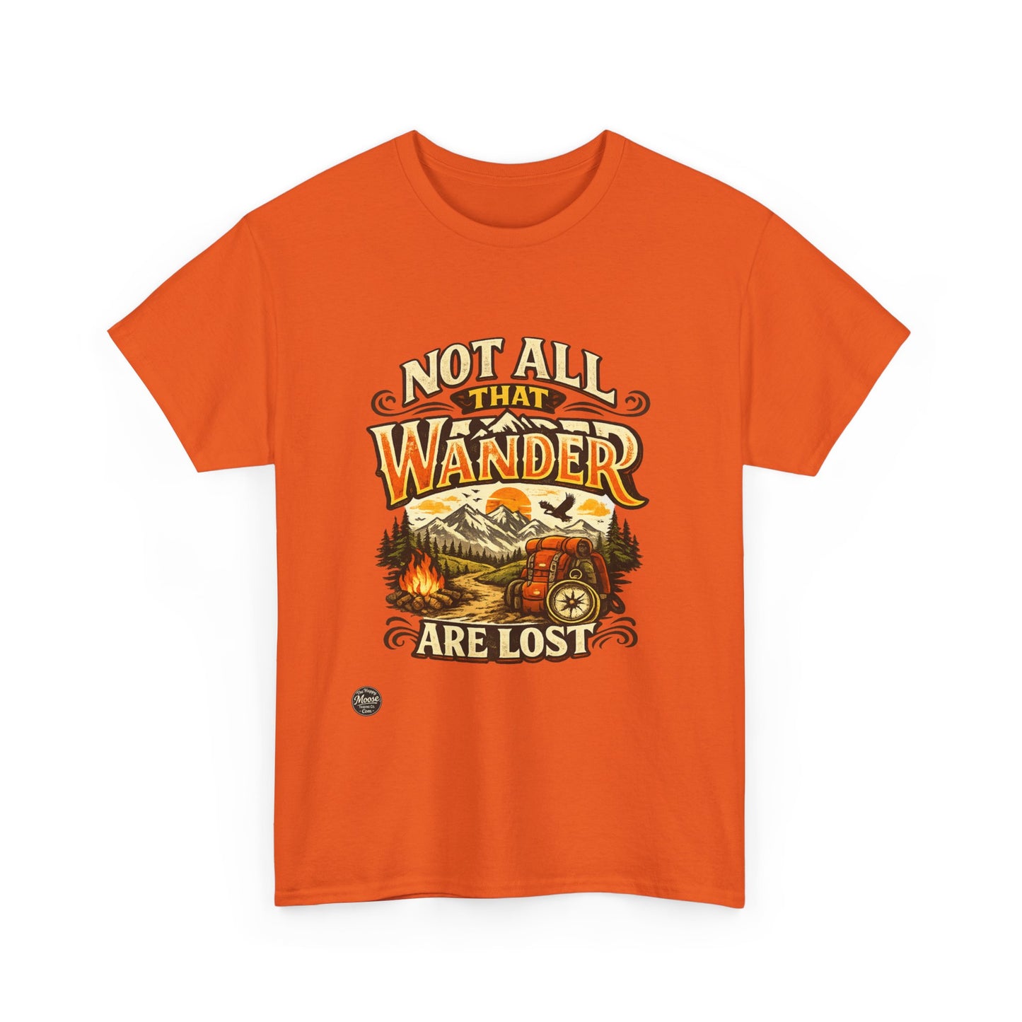 Wander Camper T‑Shirt — "Not All That Wander Are Lost" Adventure Tee