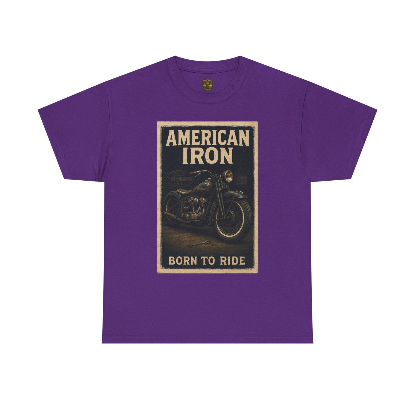 American Iron motorcycle poster Tee | Born to Ride vintage biker graphic T-Shirt