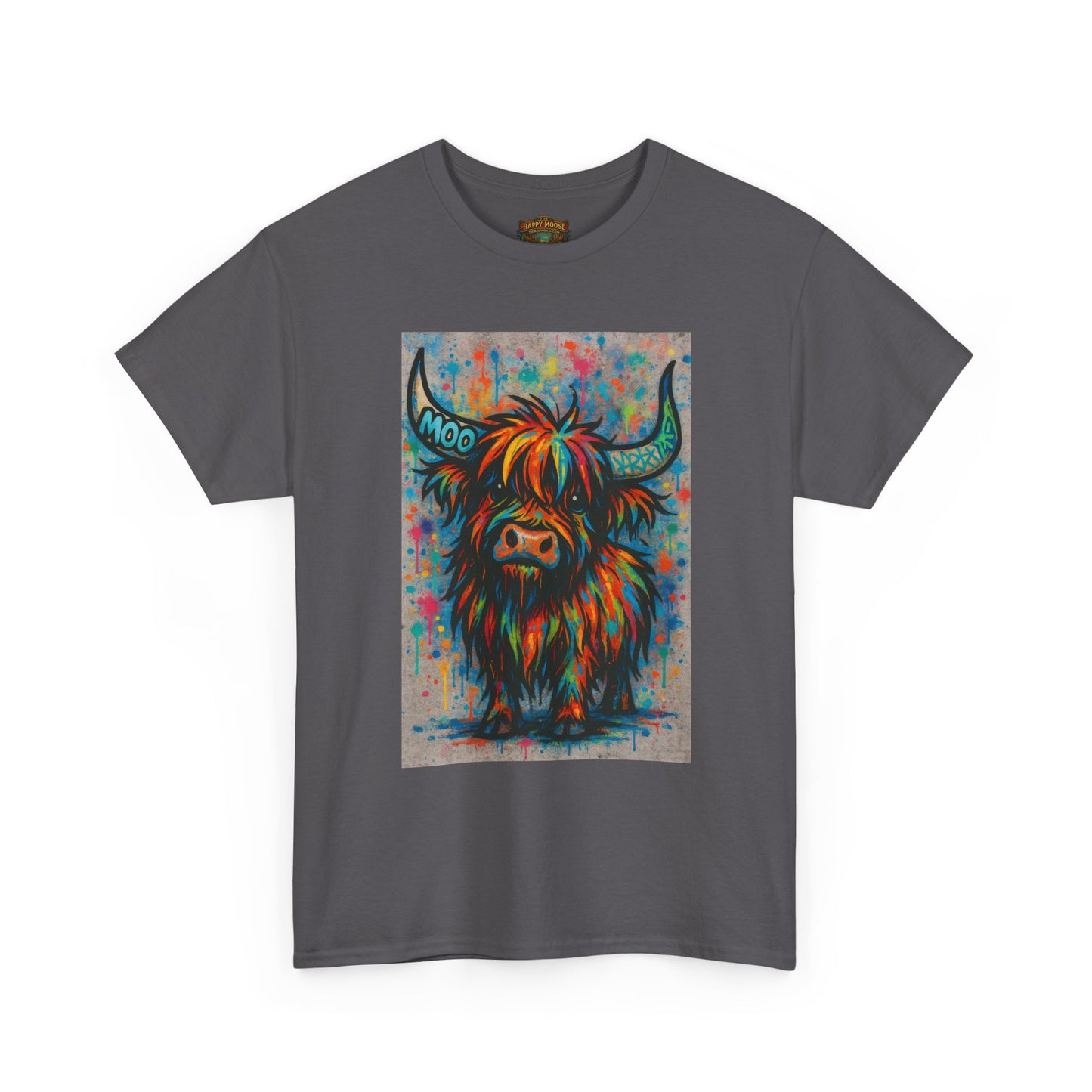 Psychedelic Highland Cow T-Shirt | Retro Rainbow Cow Art 8