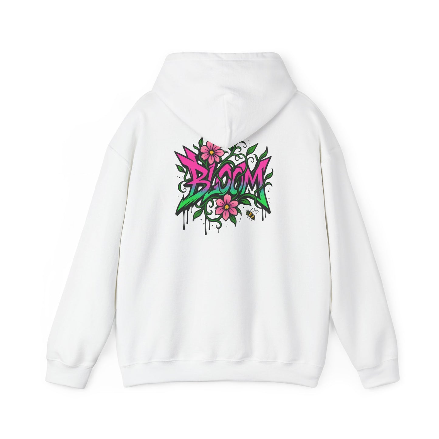 Bloom Floral Graffiti Hoodie — Women's Urban Streetwear Flower Graphic Hooded Sweatshirt