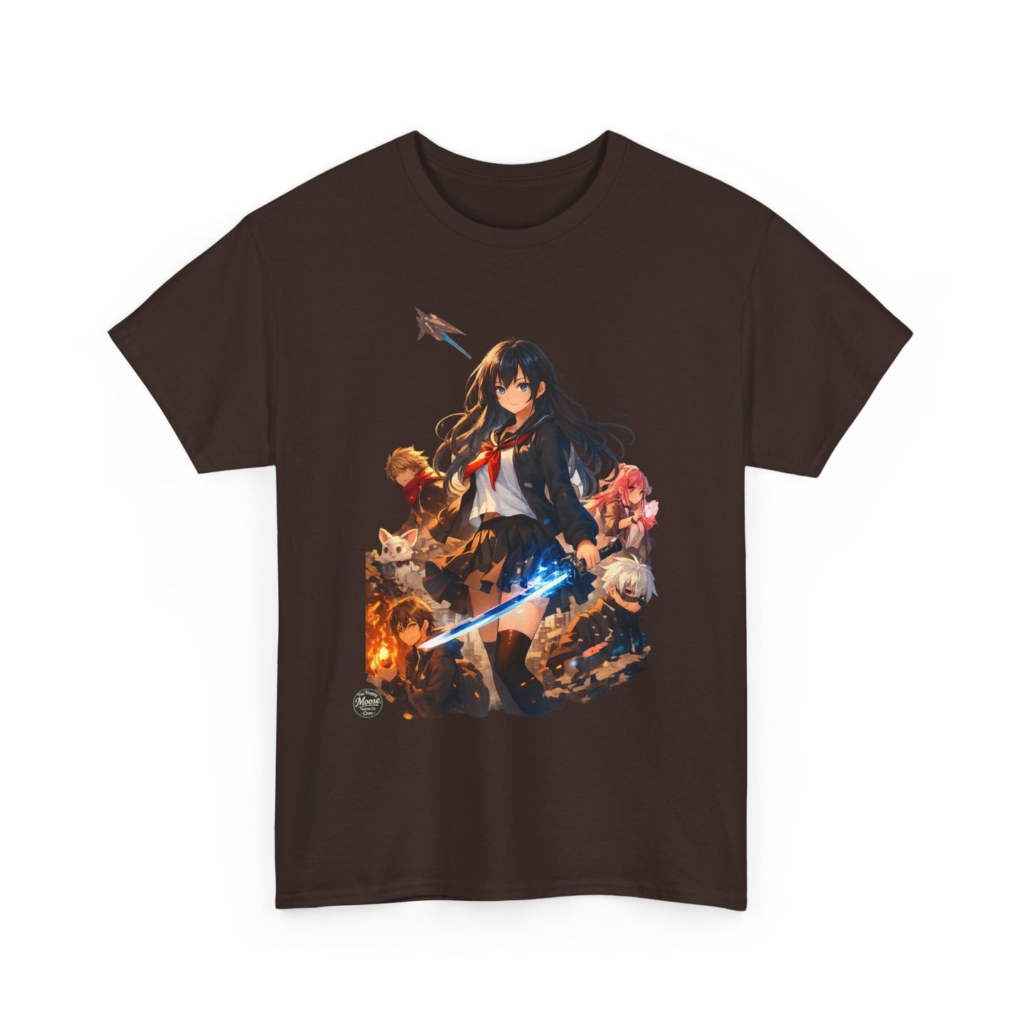 Anime Fantasy Heroine T-Shirt — Sword & Crew Art Tee #E008