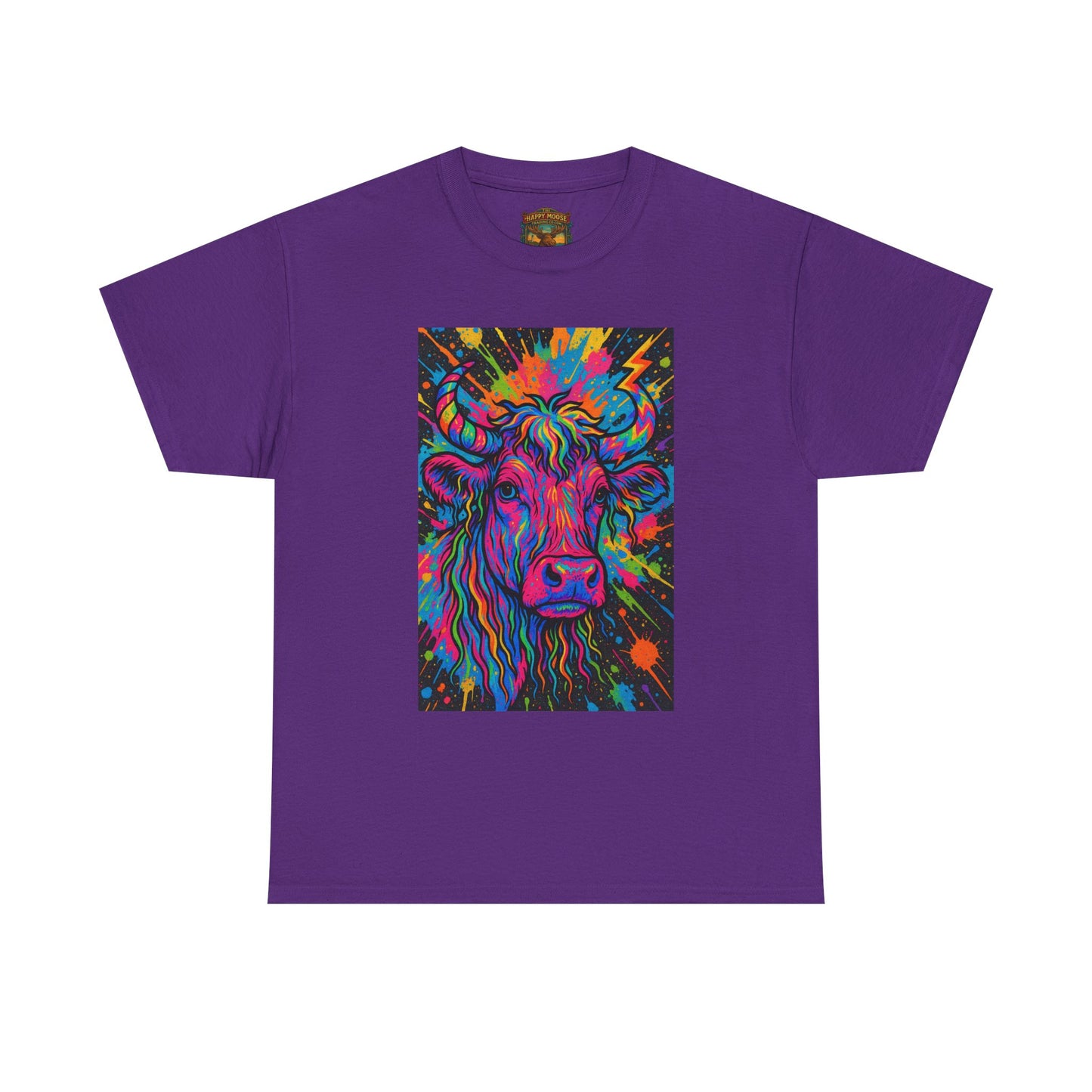 Psychedelic Highland Cow T-Shirt | Retro Rainbow Cow Art 4