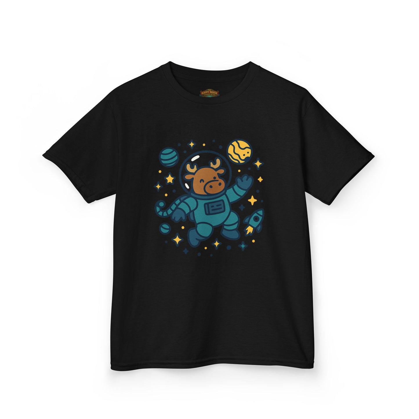 Kids Tee — Cute Astronaut Moose Space Shirt for Children