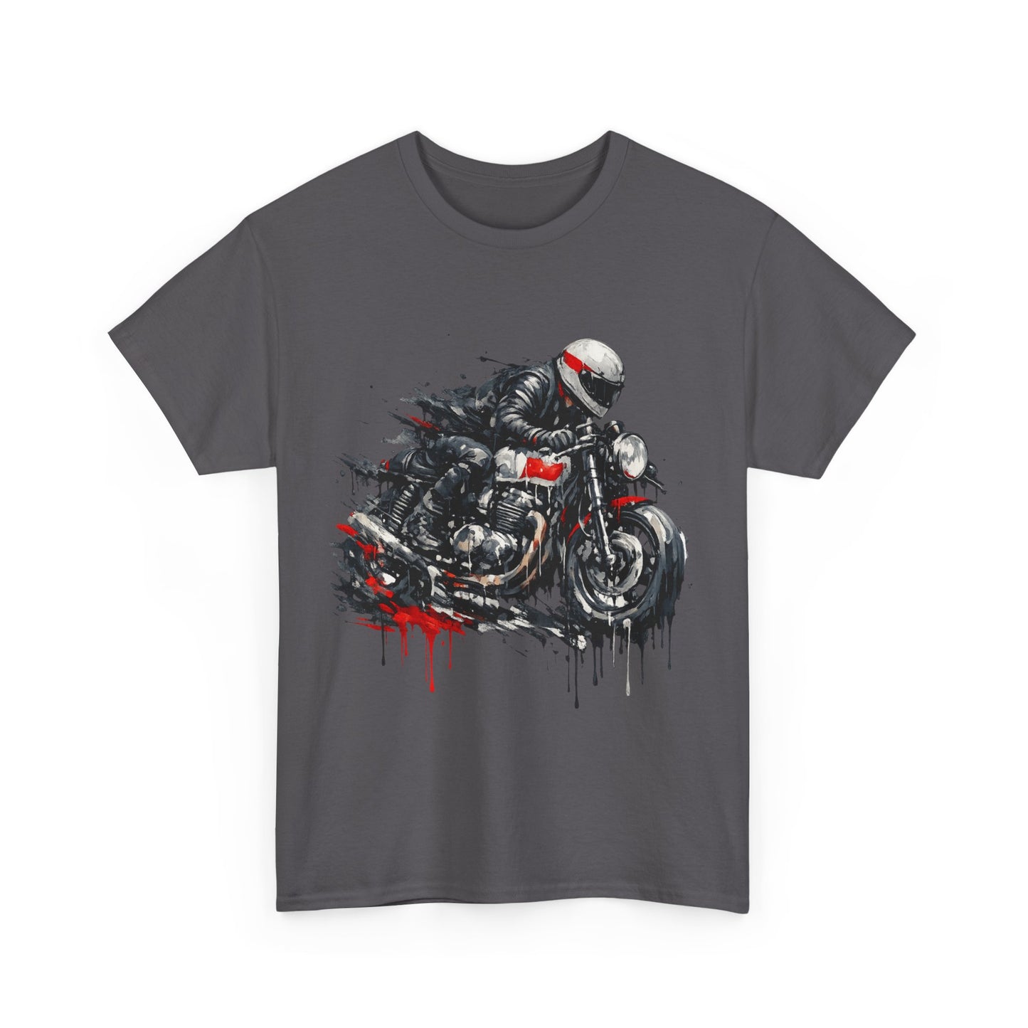 Motorcycle Racer T-Shirt Speed Rider Graphic Drip Street Art Biker Tee EBC09