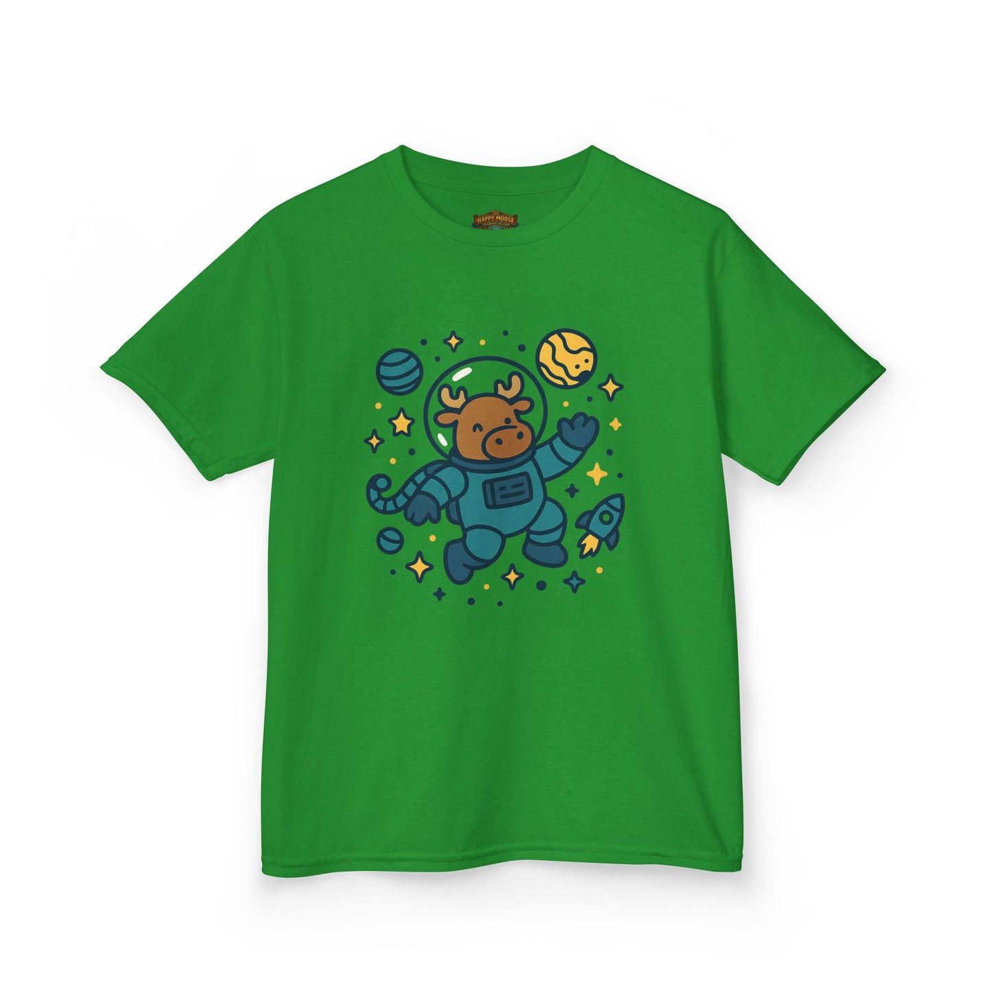 Kids Tee — Cute Astronaut Moose Space Shirt for Children