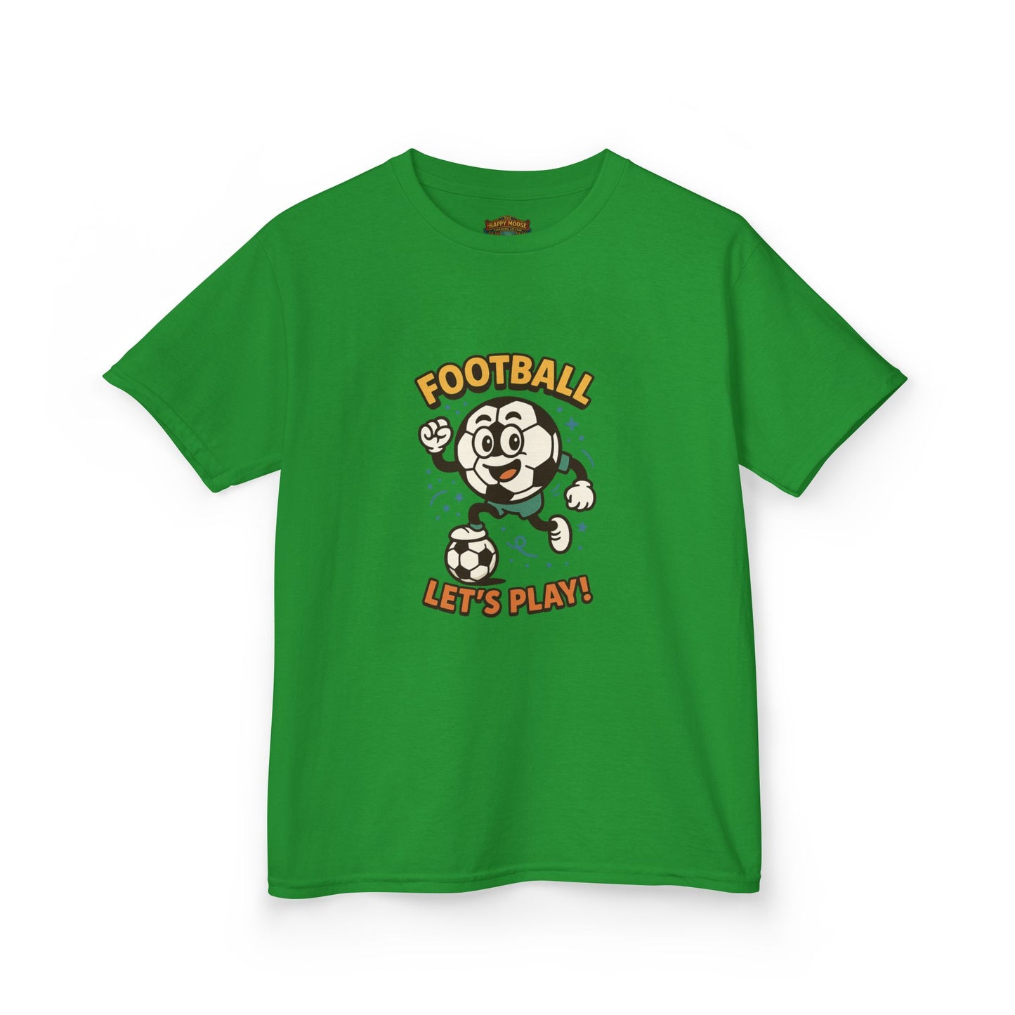 Kids Football Tee — "Football Let's Play" Retro Cartoon Soccer Shirt