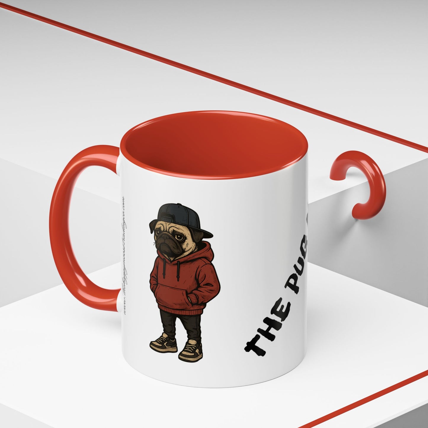 The Pug Mug Accent Coffee Mug — Cute Pug Cartoon Gift (11/15oz)