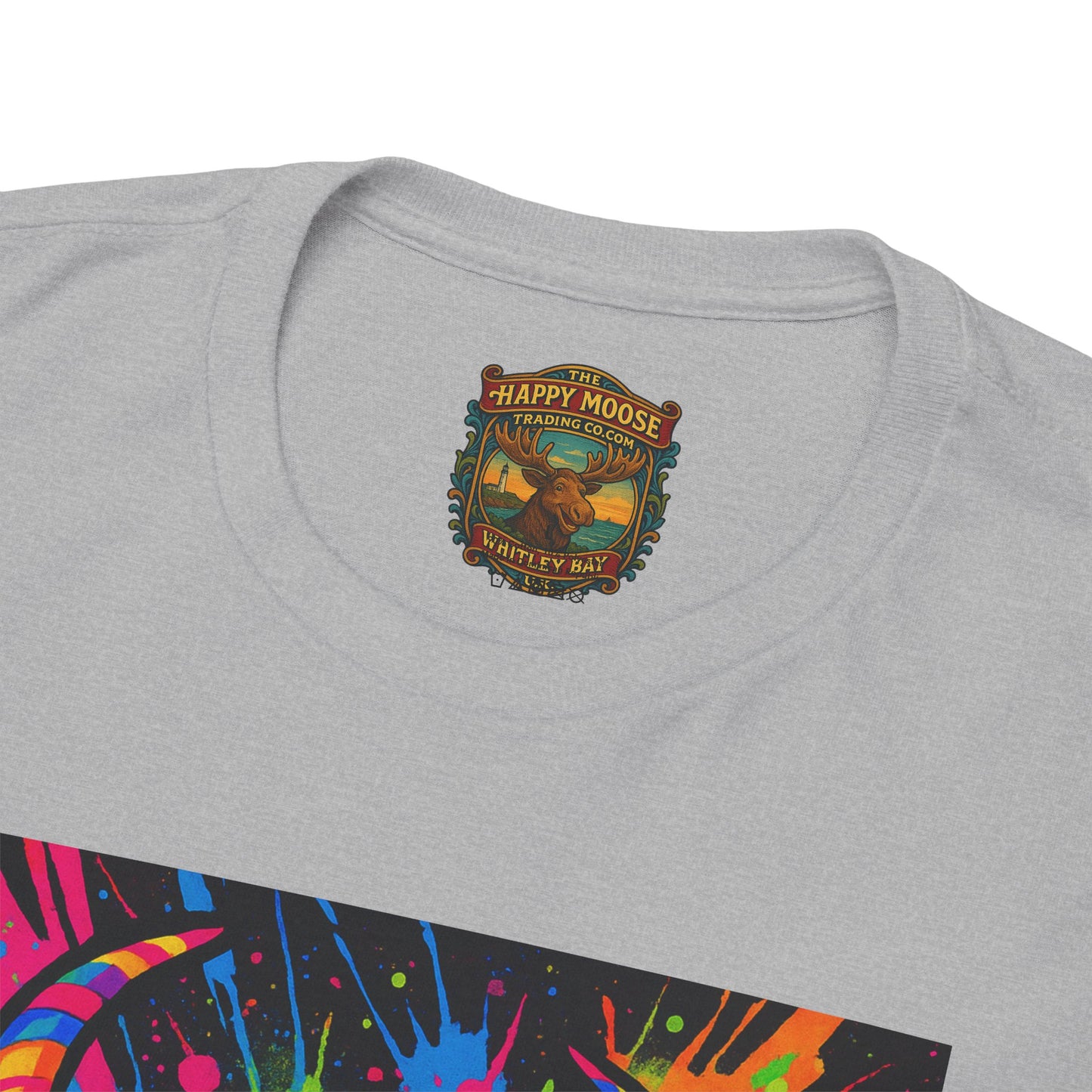 Psycadelic Highland Cow T-Shirt | Retro Rainbow Cow Art 1