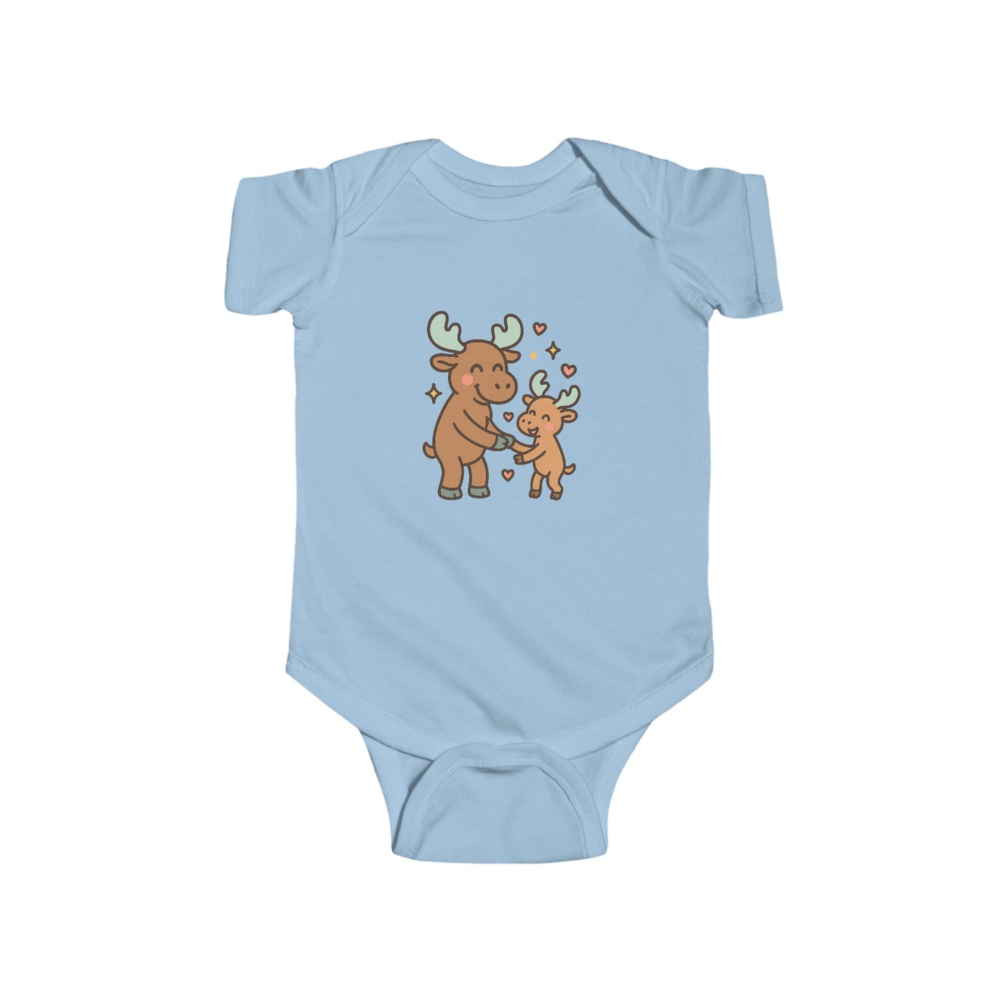 Baby Bodysuit — Cute Mama and Baby Moose Graphic, Woodland Nursery Infant One-Piece