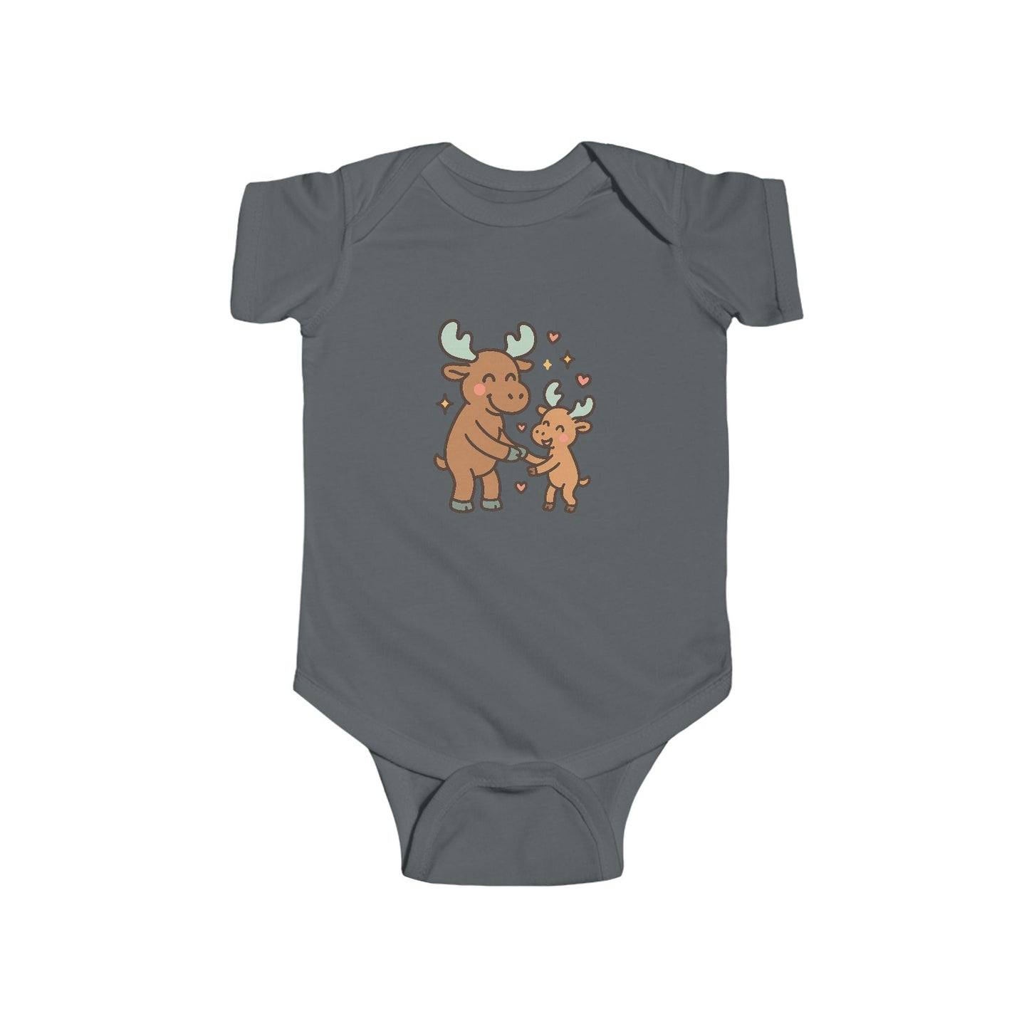 Baby Bodysuit — Cute Mama and Baby Moose Graphic, Woodland Nursery Infant One-Piece