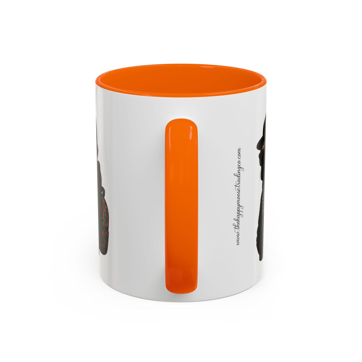 Pug Mug — Red Accent Coffee Mug with Hipster Pug Illustration (11/15oz)