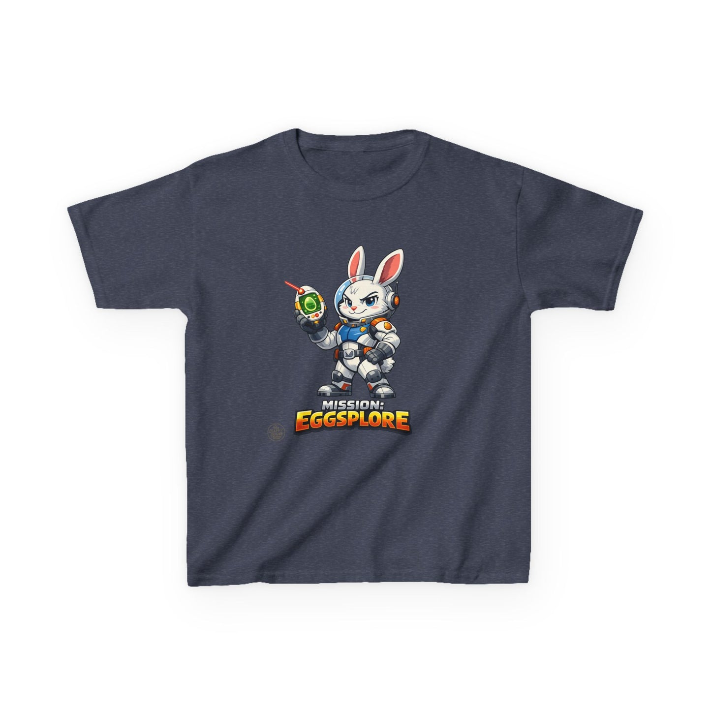 Kids Tee — 'Eggsplore' Bunny Space Explorer Graphic Shirt