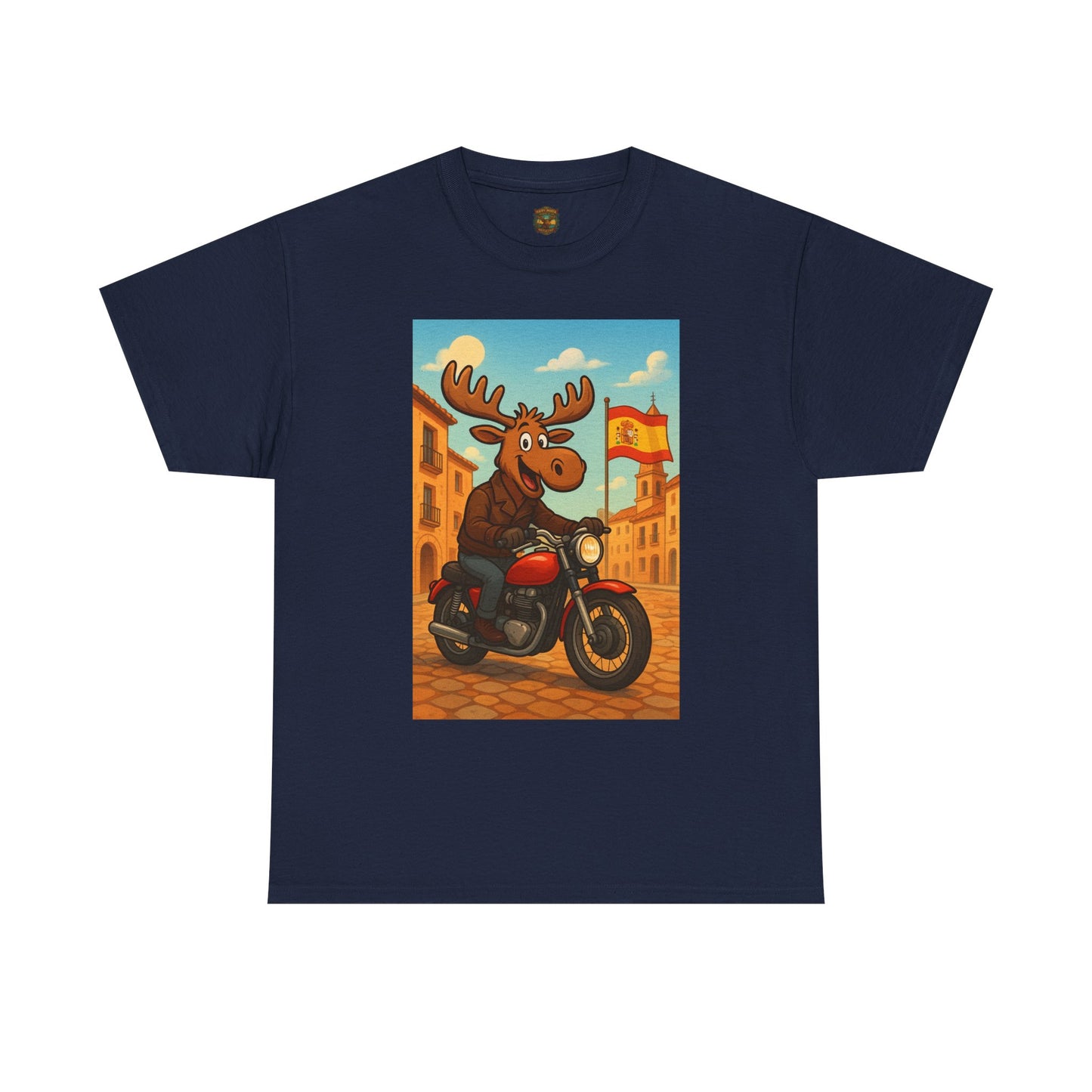 Happy Moose on a Motorcycle T-Shirt | Vintage Biker Animal Tee